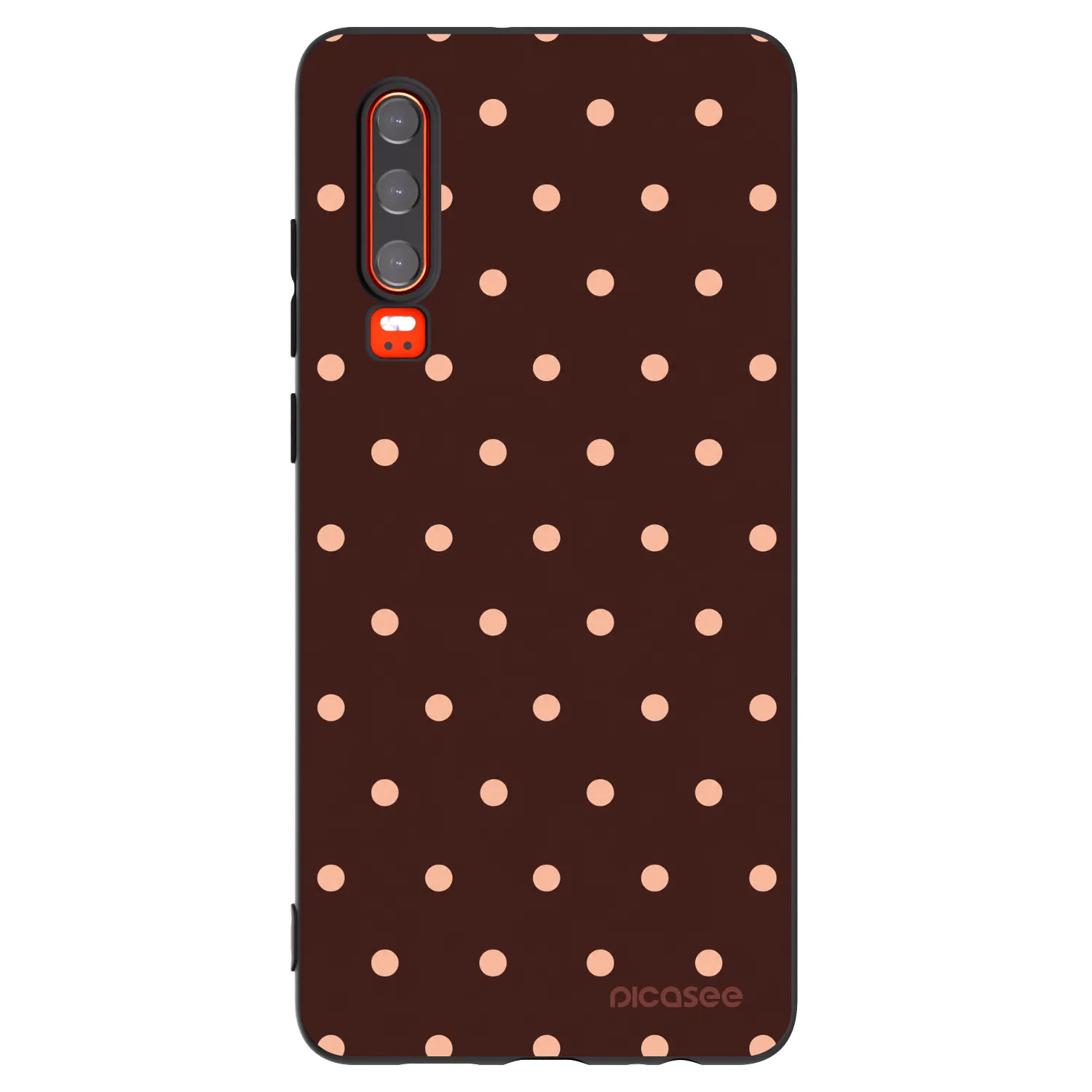 Picasee silikonski črni ovitek za Huawei P30 - Peach Dots & Chocolate