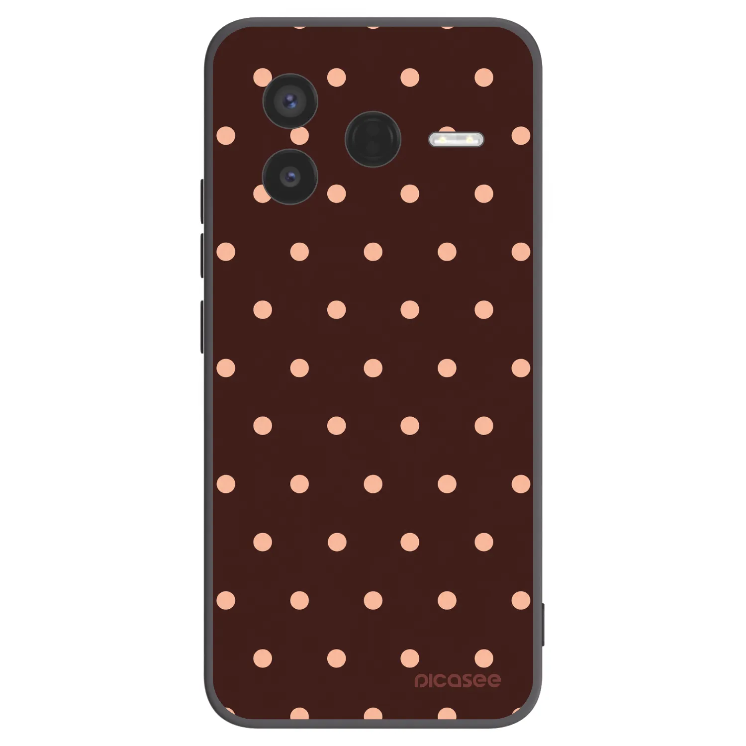 Picasee silikonski črni ovitek za Xiaomi Poco F7 Pro 5G - Peach Dots & Chocolate