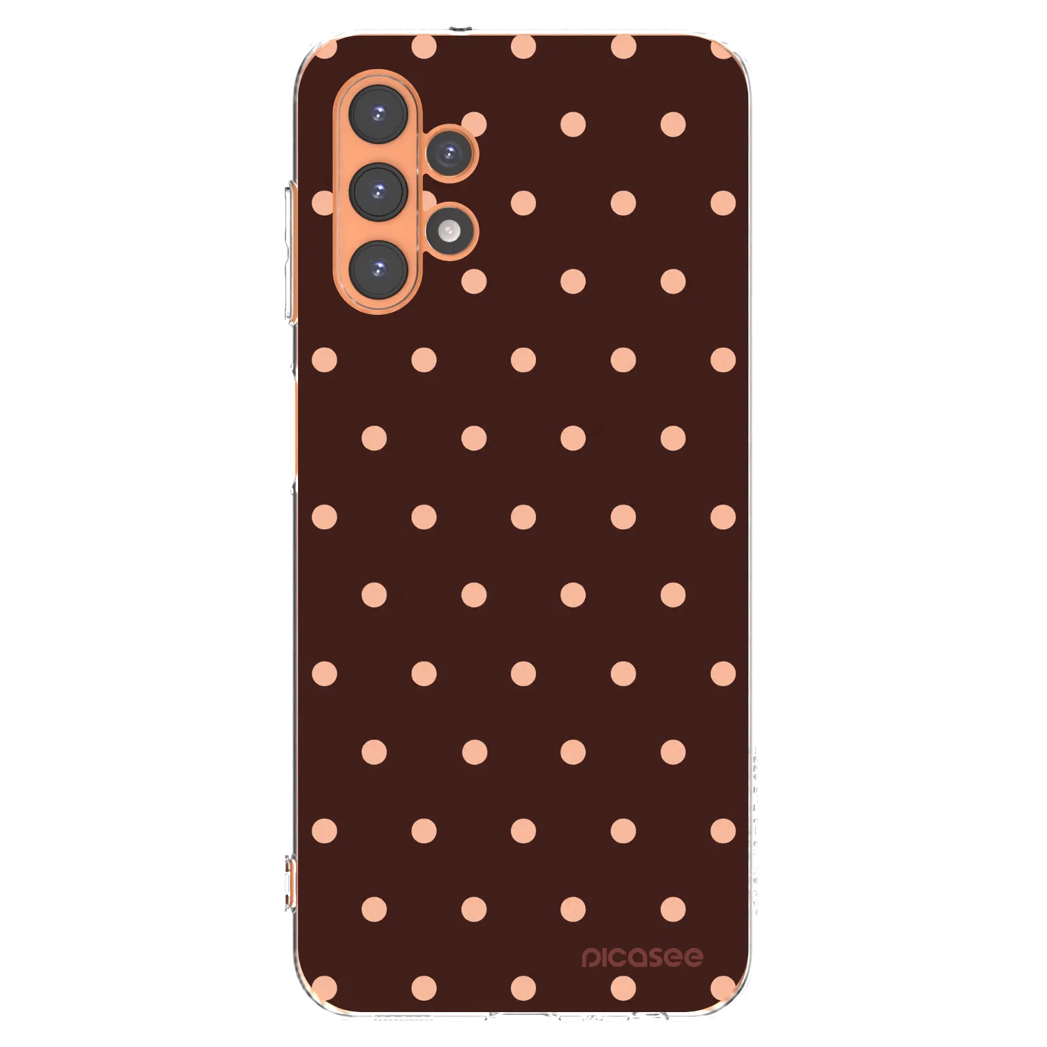 Picasee silikonski prozorni ovitek za Samsung Galaxy A13 5G - Peach Dots & Chocolate