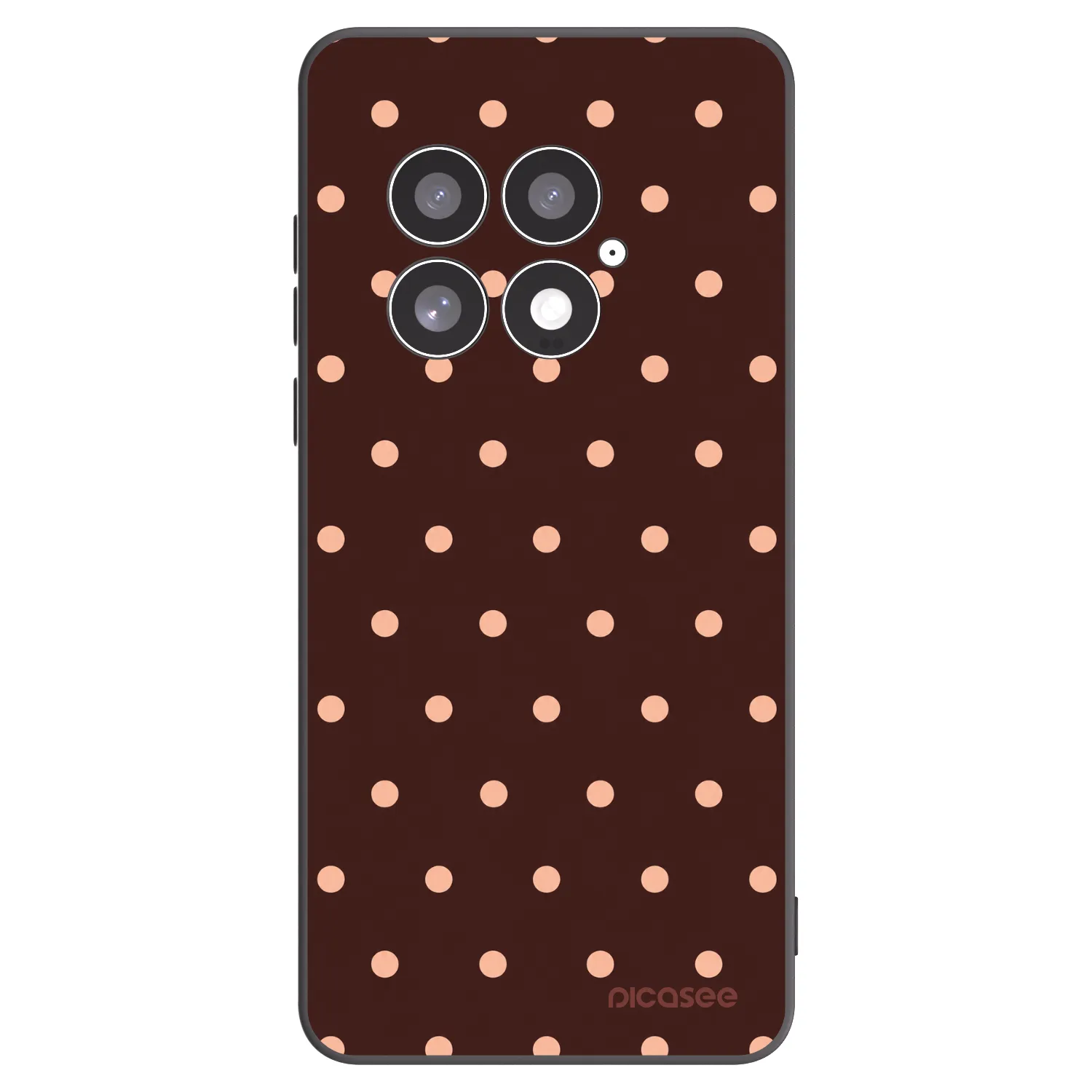 Picasee silikonski črni ovitek za OnePlus 13 5G - Peach Dots & Chocolate