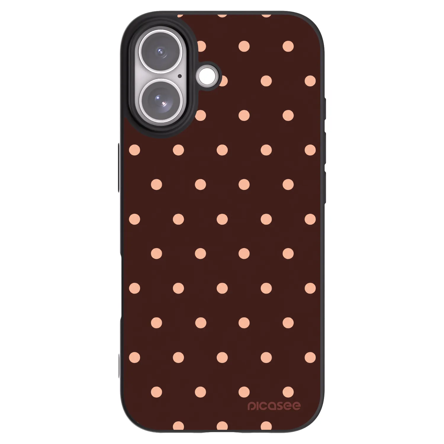 Picasee silikonski črni ovitek za Apple iPhone 17 - Peach Dots & Chocolate