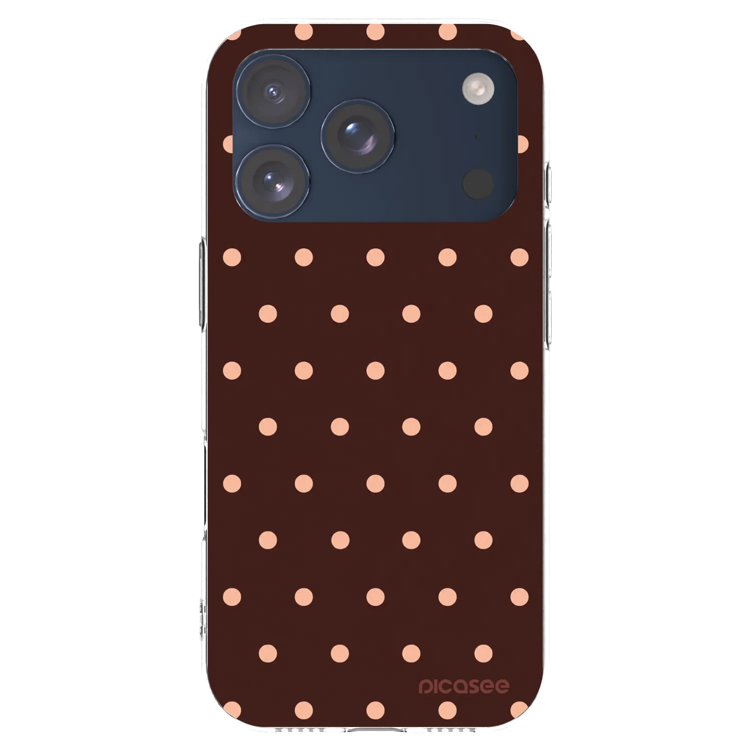 Picasee silikonski prozorni ovitek za Apple iPhone 17 Pro - Peach Dots & Chocolate