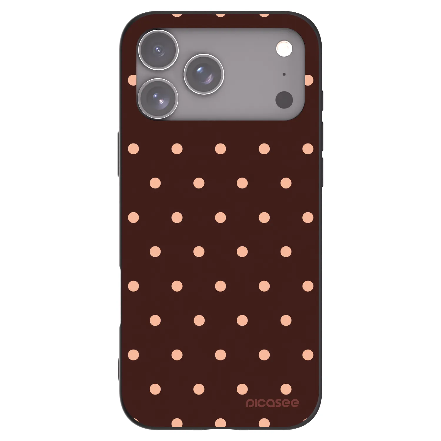 Picasee silikonski črni ovitek za Apple iPhone 17 Pro Max - Peach Dots & Chocolate
