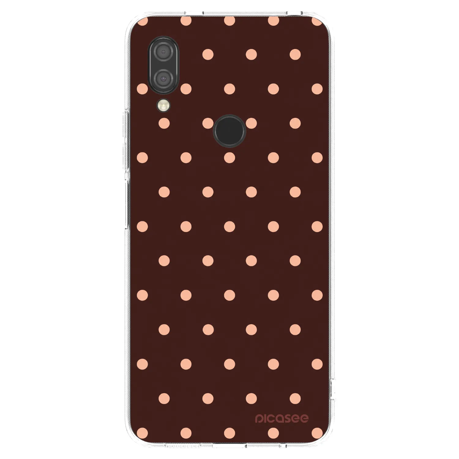 Picasee silikonski prozorni ovitek za Xiaomi Redmi 7 - Peach Dots & Chocolate
