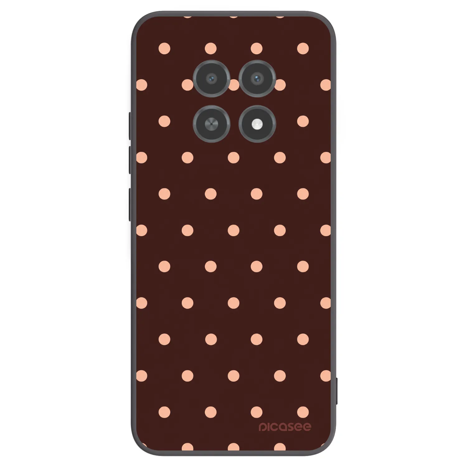 Picasee silikonski črni ovitek za Realme 12X - Peach Dots & Chocolate