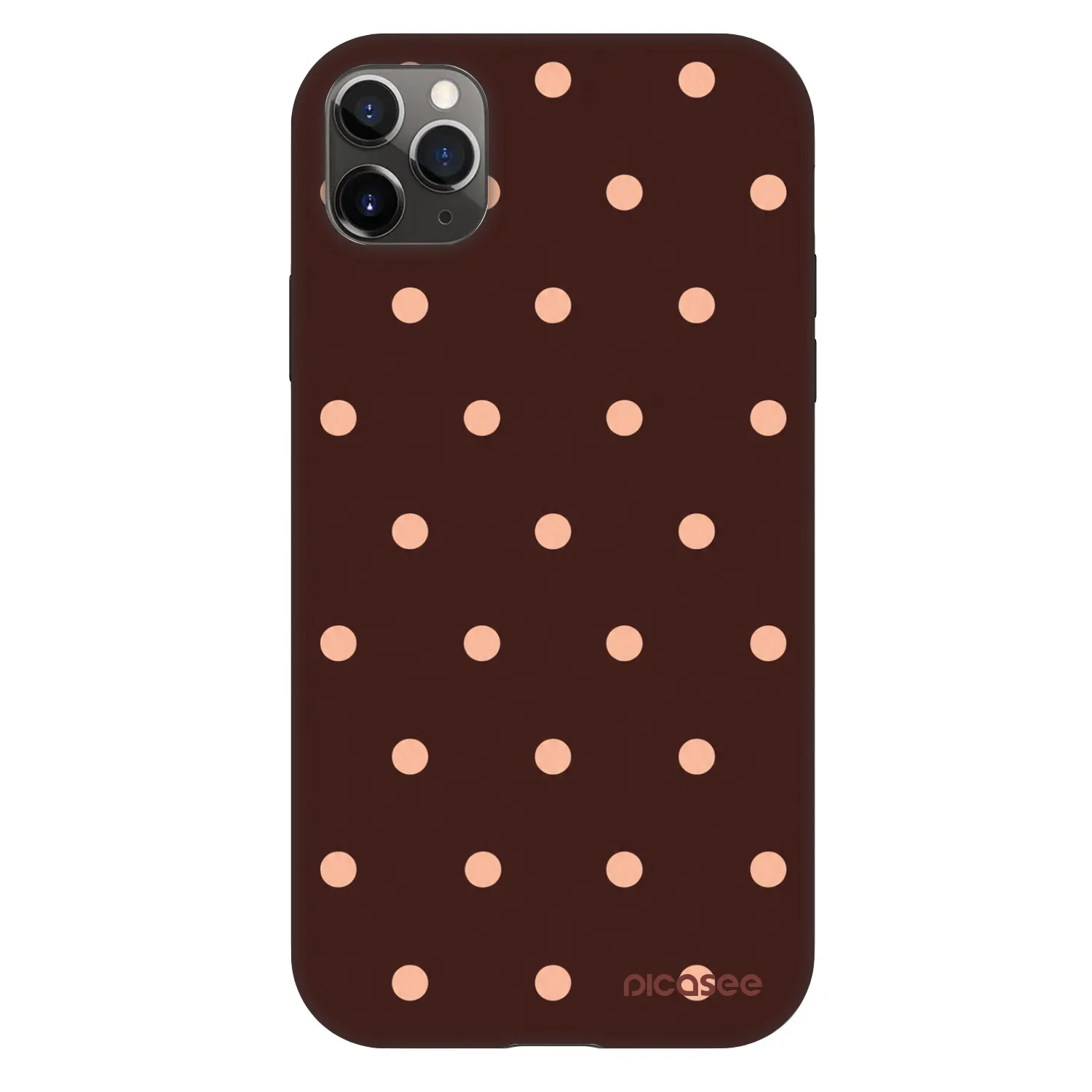 Picasee Fashion Case za Apple iPhone 11 Pro Max - Peach Dots & Chocolate