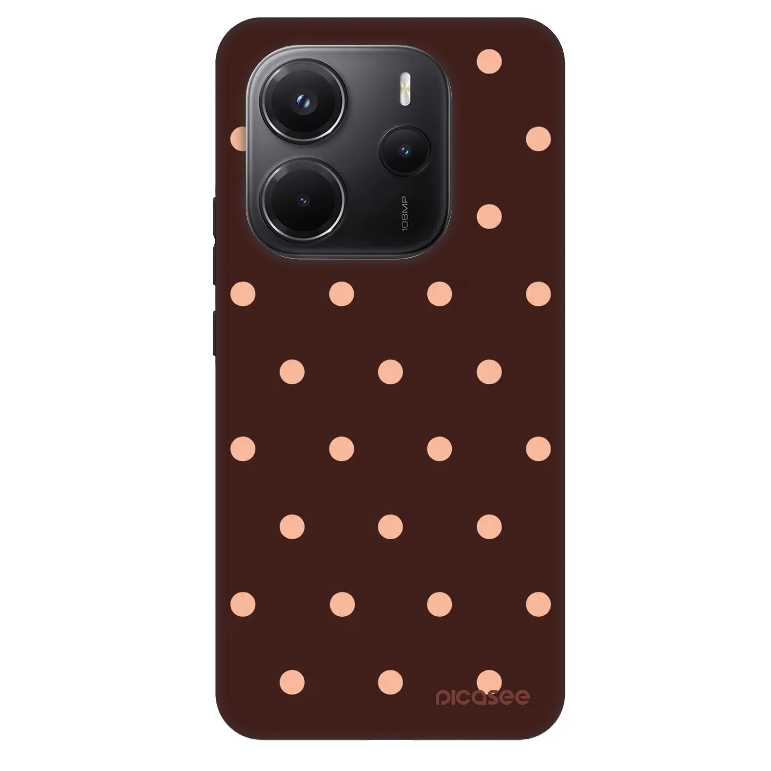 Picasee Fashion Case za Xiaomi Redmi Note 14 5G - Peach Dots & Chocolate