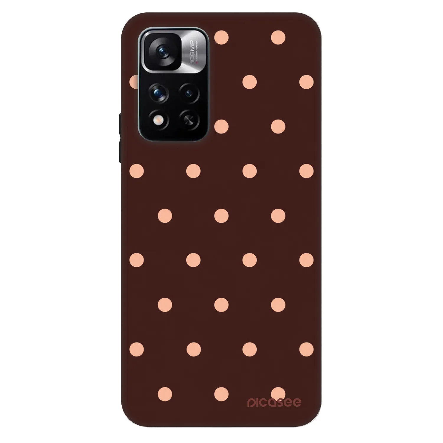 Picasee Fashion Case za Xiaomi Redmi Note 11 Pro 5G - Peach Dots & Chocolate