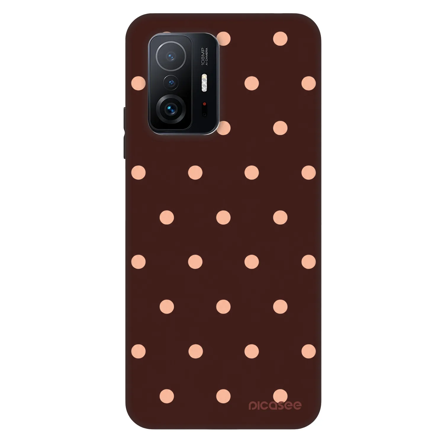 Picasee Fashion Case za Xiaomi 11T Pro - Peach Dots & Chocolate