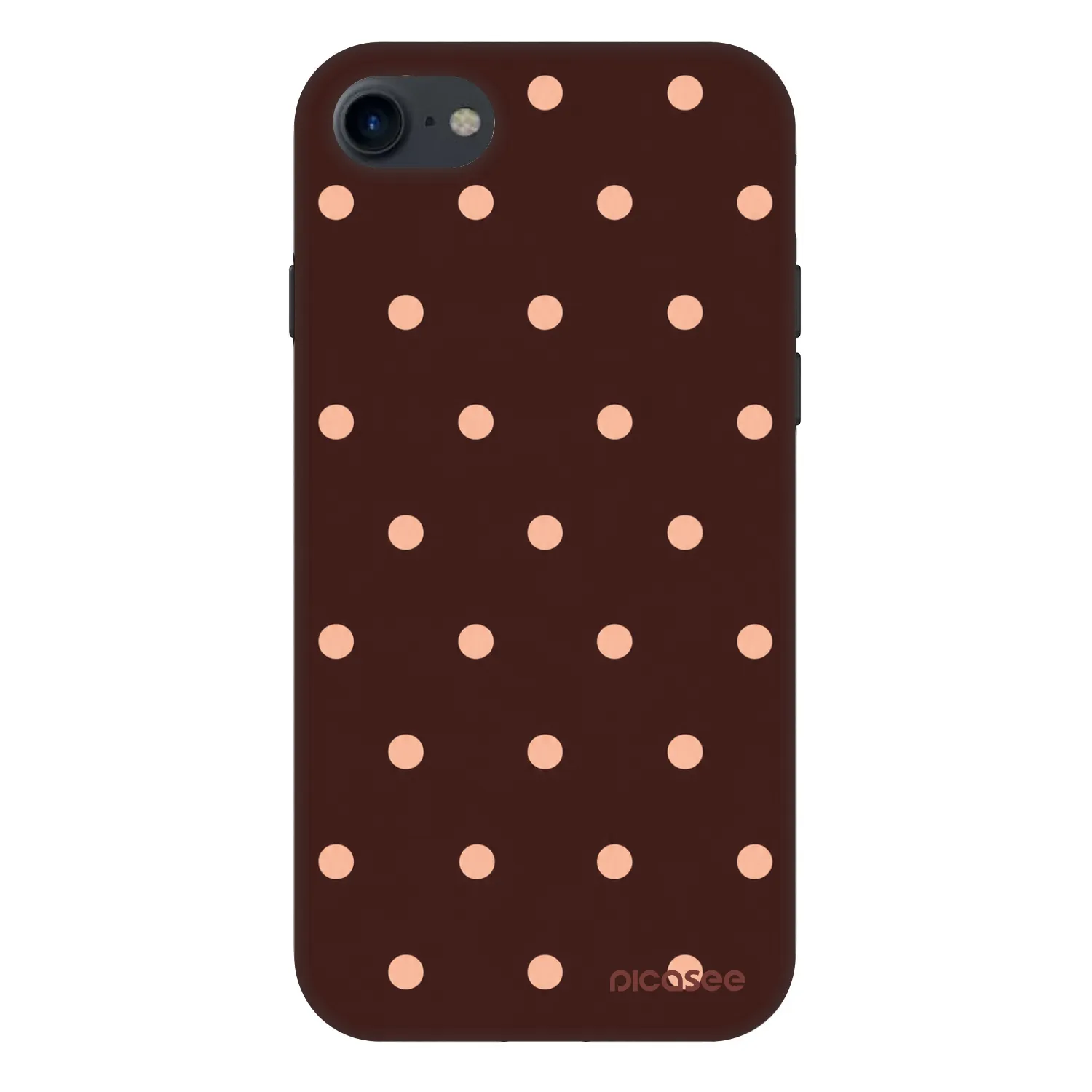 Picasee Fashion Case za Apple iPhone SE 2020 - Peach Dots & Chocolate