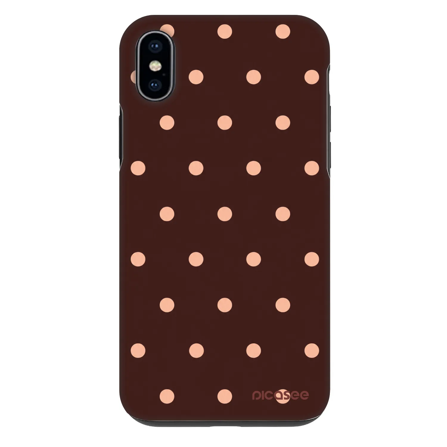 Picasee Fashion Case za Apple iPhone XS Max - Peach Dots & Chocolate