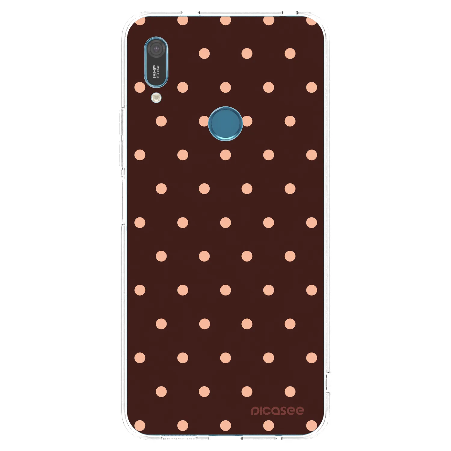 Picasee silikonski prozorni ovitek za Huawei Y6 2019 - Peach Dots & Chocolate
