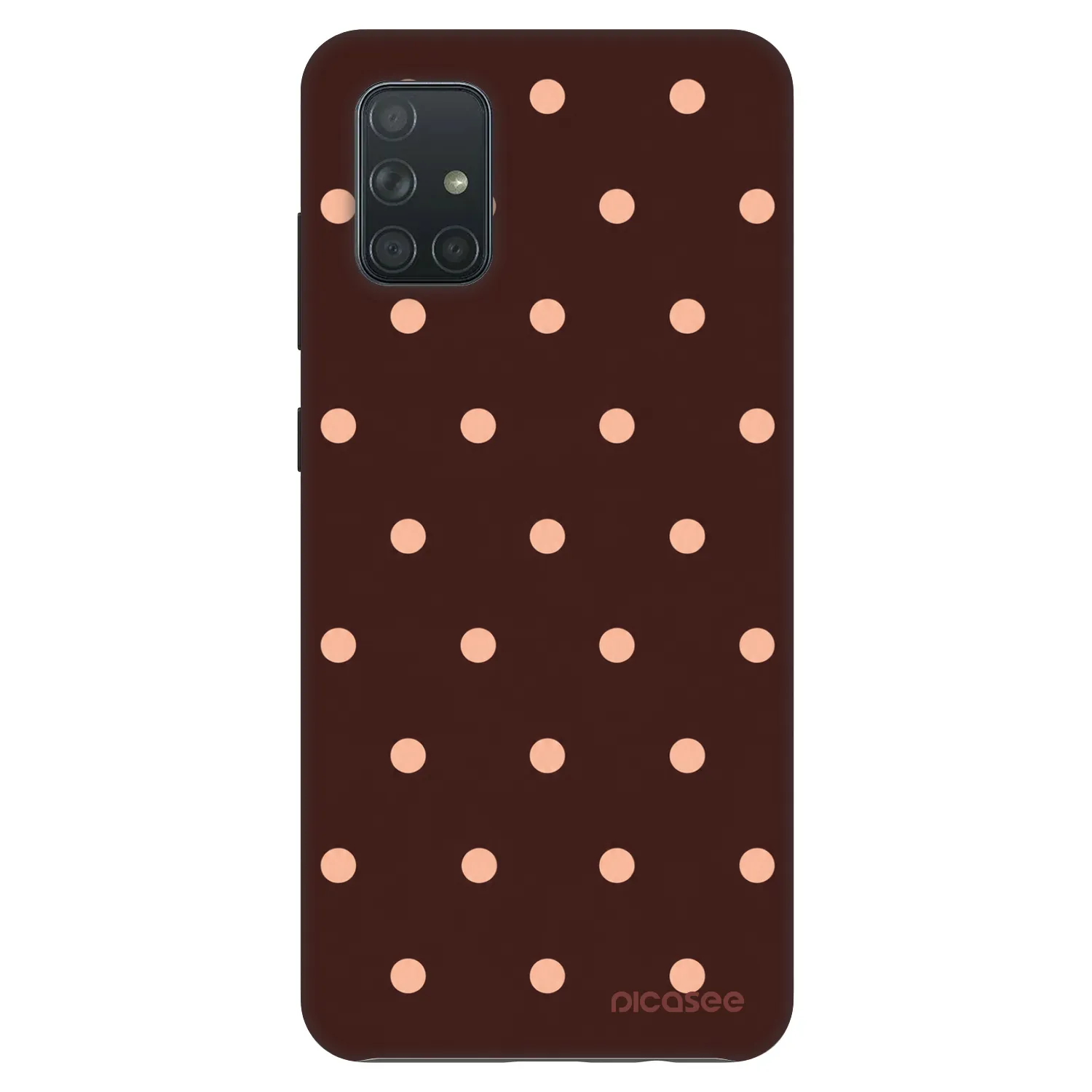 Picasee Fashion Case za Samsung Galaxy A71 A715F - Peach Dots & Chocolate