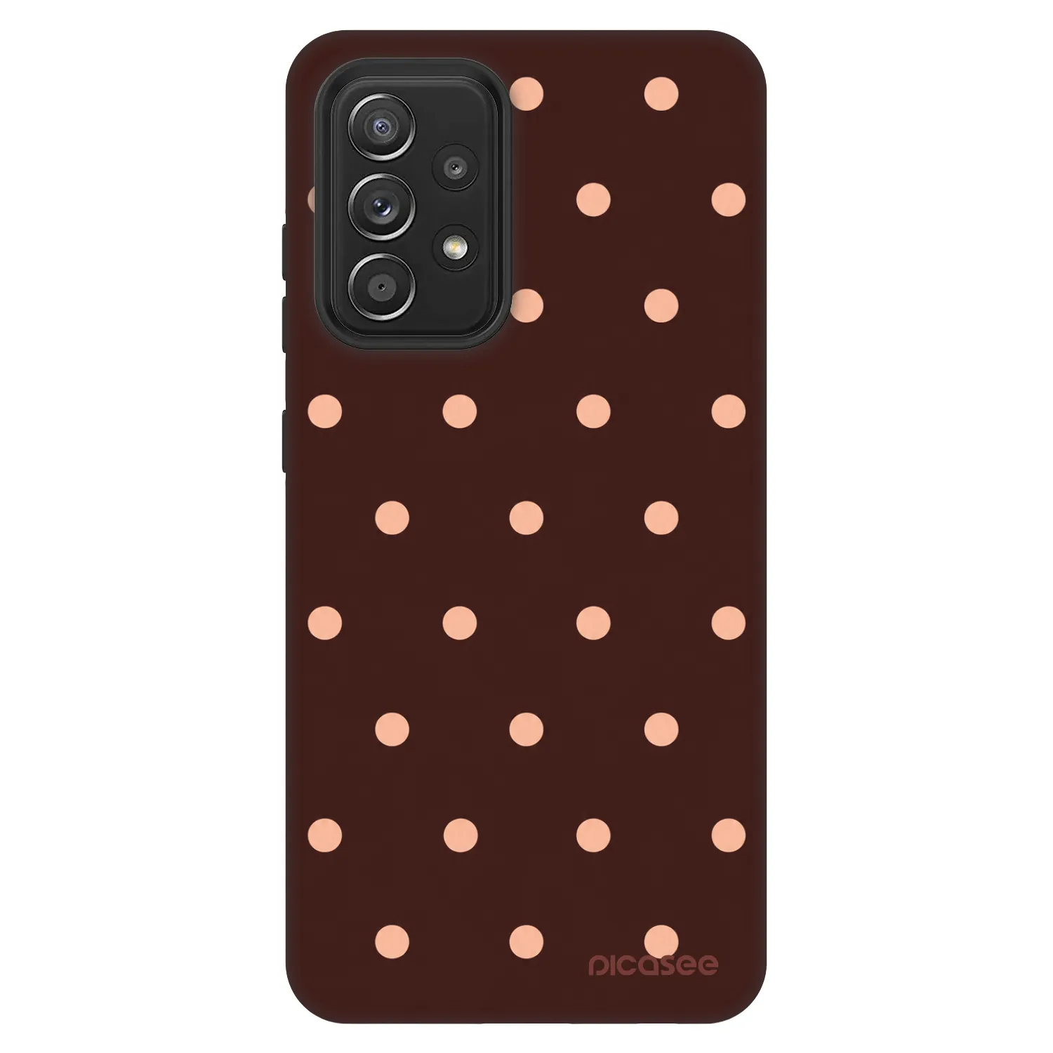 Picasee Fashion Case za Samsung Galaxy A52s 5G A528B - Peach Dots & Chocolate