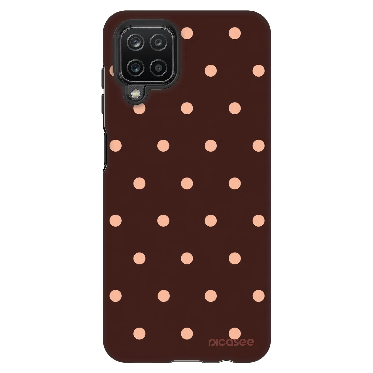 Picasee Fashion Case za Samsung Galaxy A12 A125F - Peach Dots & Chocolate