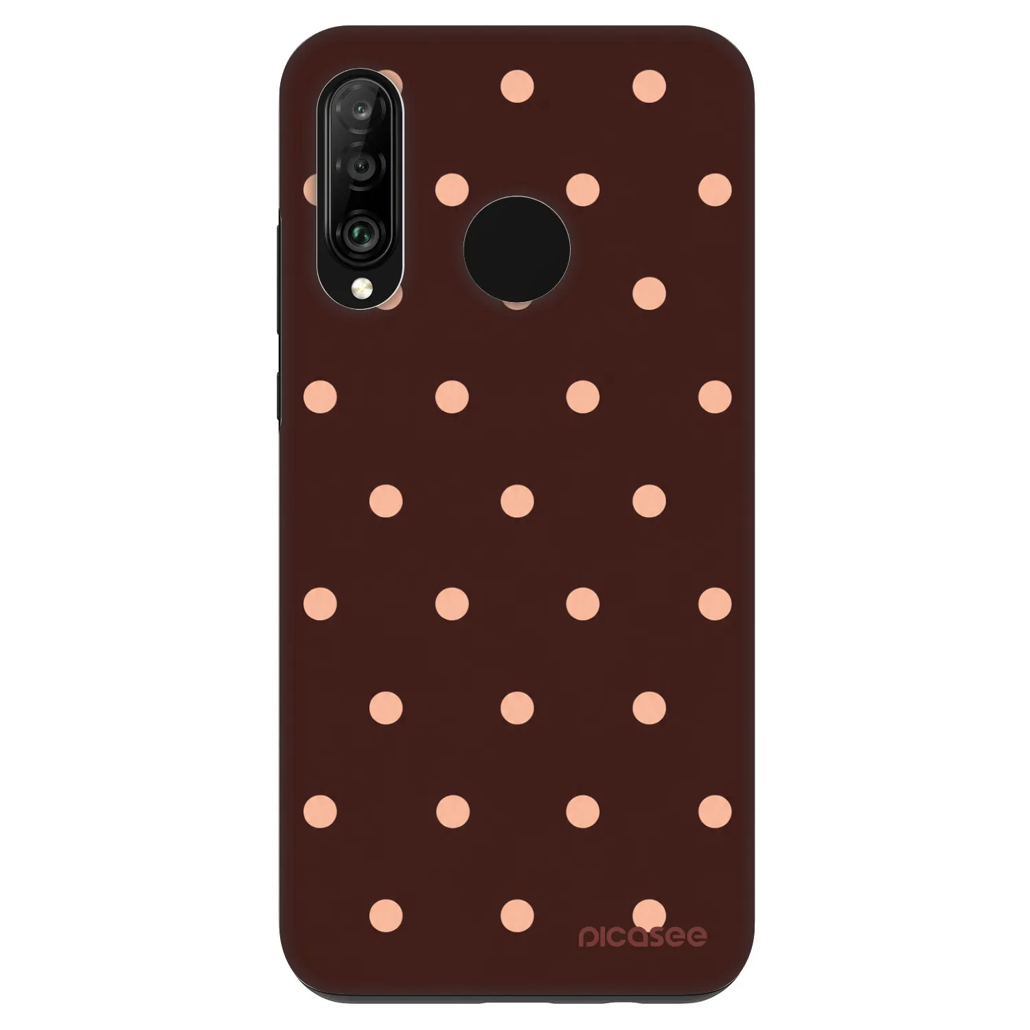 Picasee Fashion Case za Huawei P30 Lite - Peach Dots & Chocolate