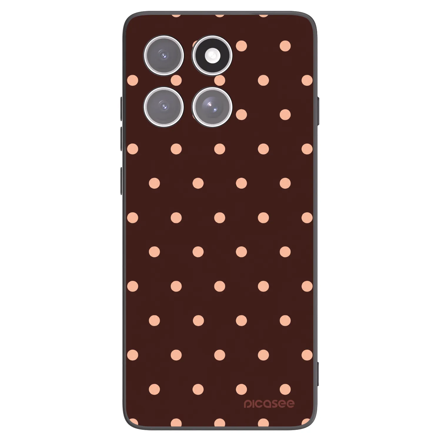 Picasee silikonski črni ovitek za Motorola Edge 60 Pro - Peach Dots & Chocolate