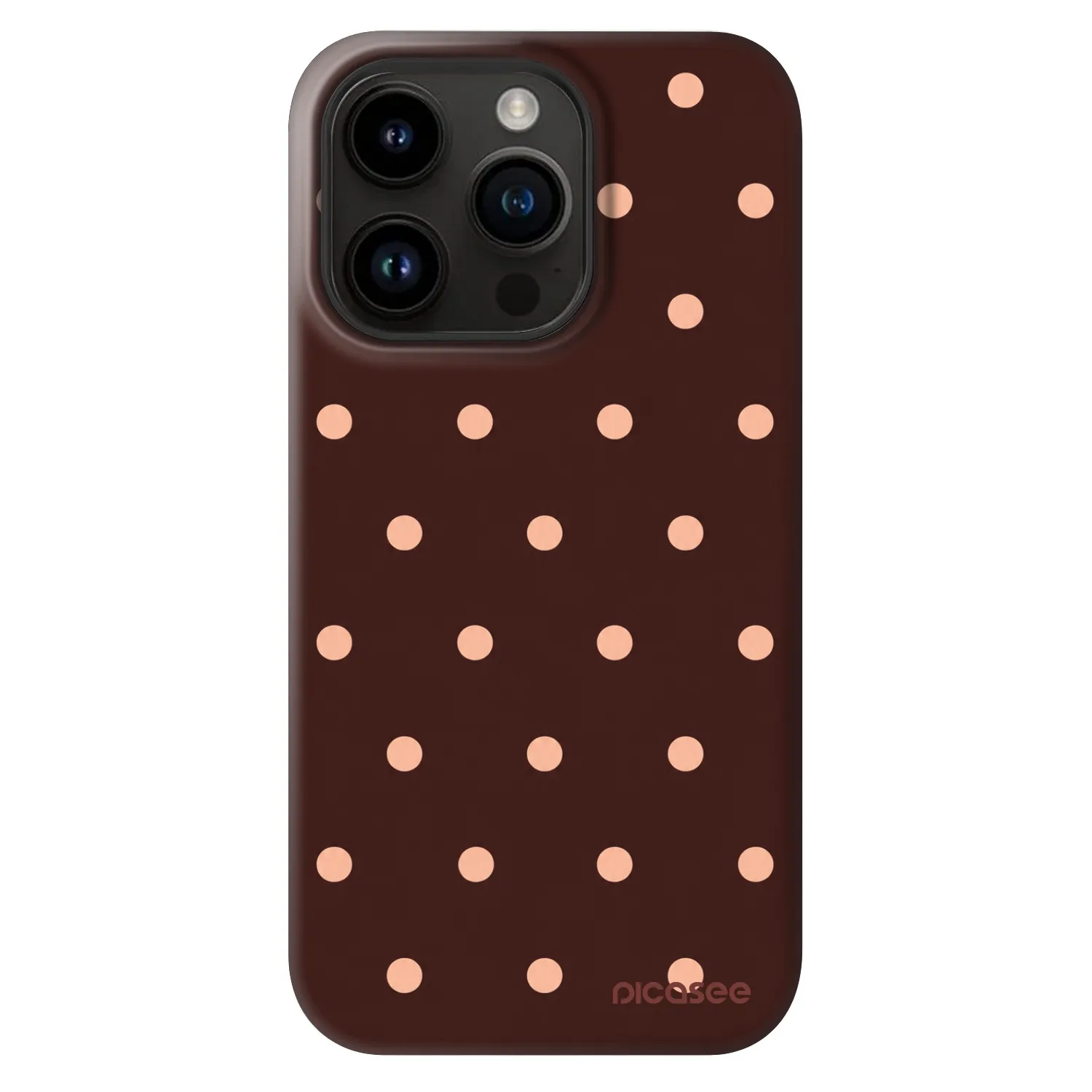 Picasee Fashion Case MagSafe za Apple iPhone 14 Pro - Peach Dots & Chocolate