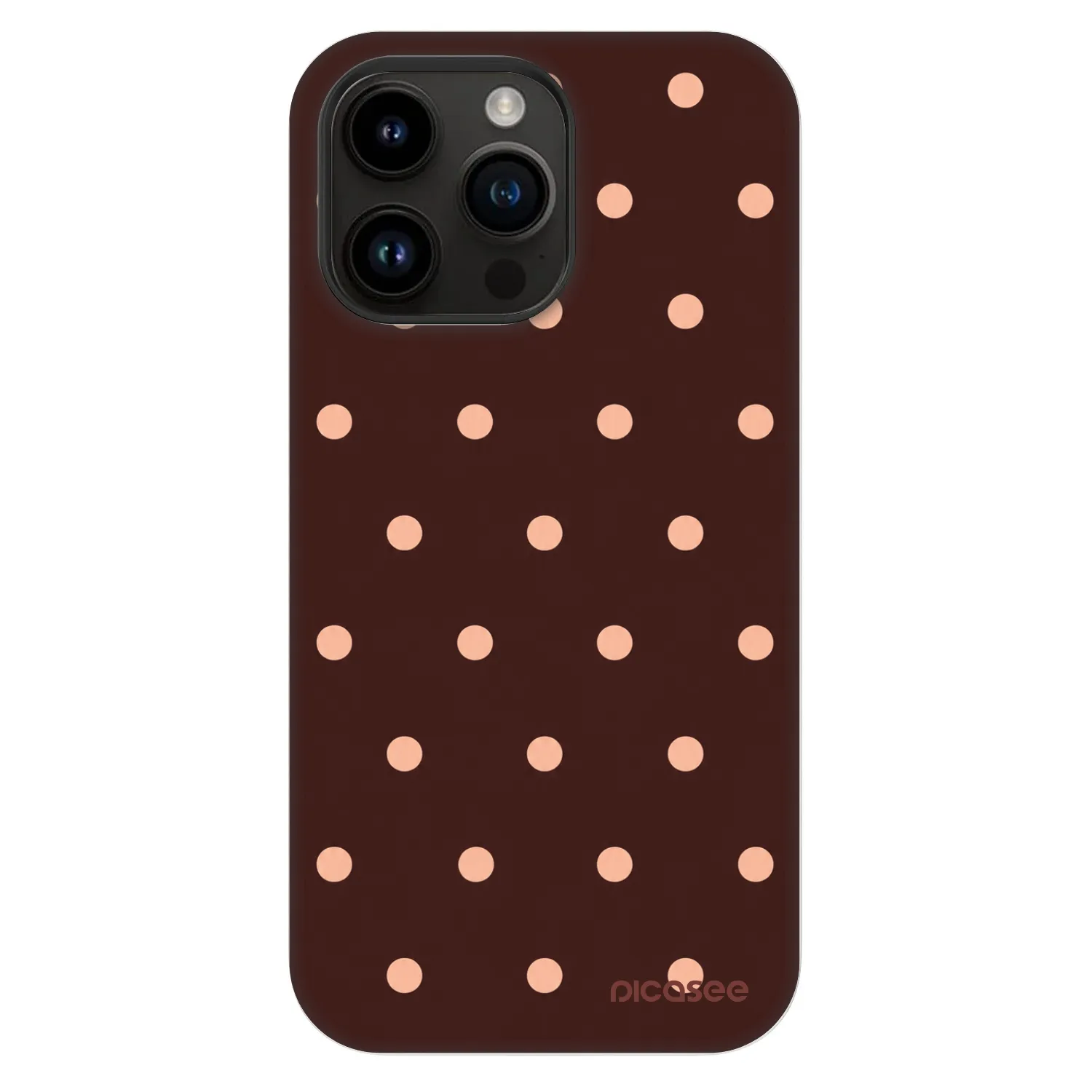 Picasee Fashion Case MagSafe za Apple iPhone 14 Pro Max - Peach Dots & Chocolate