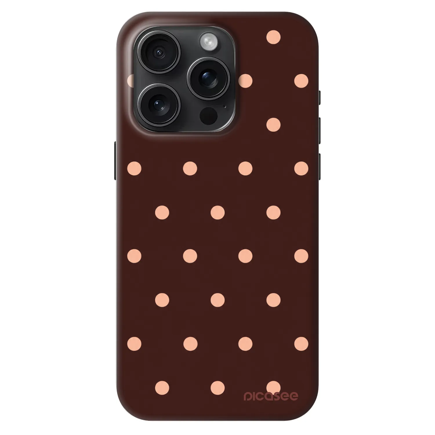 Picasee Fashion Case MagSafe za Apple iPhone 15 Pro - Peach Dots & Chocolate