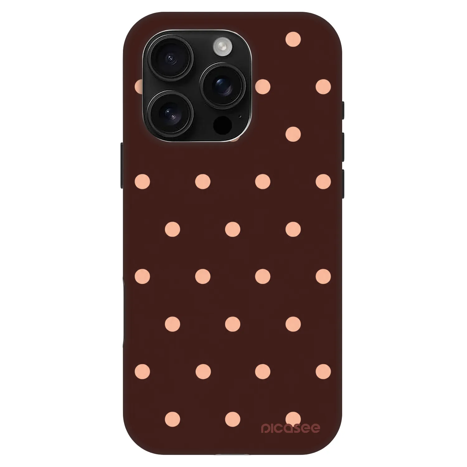 Picasee Fashion Case MagSafe za Apple iPhone 16 Pro - Peach Dots & Chocolate