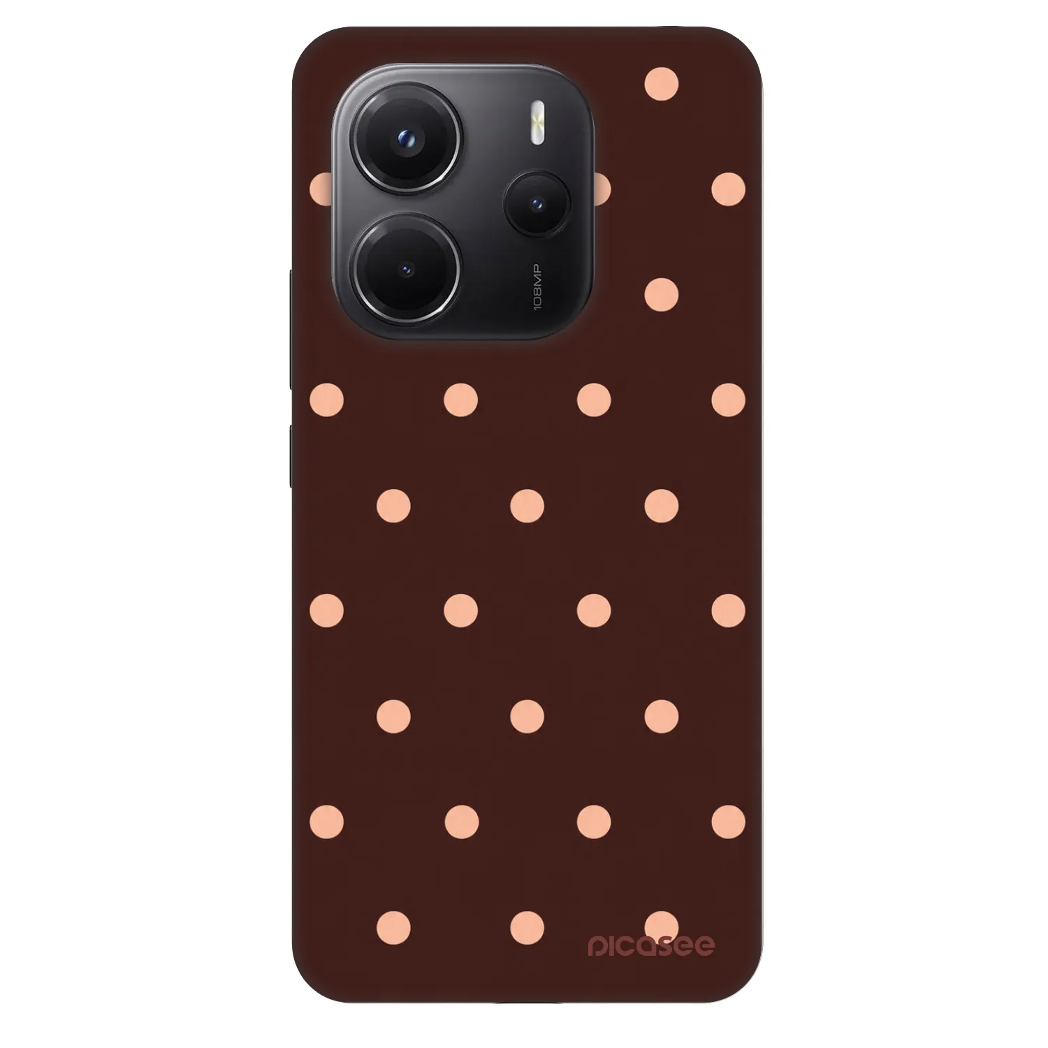 Picasee Fashion Case za Xiaomi Redmi Note 14 4G - Peach Dots & Chocolate