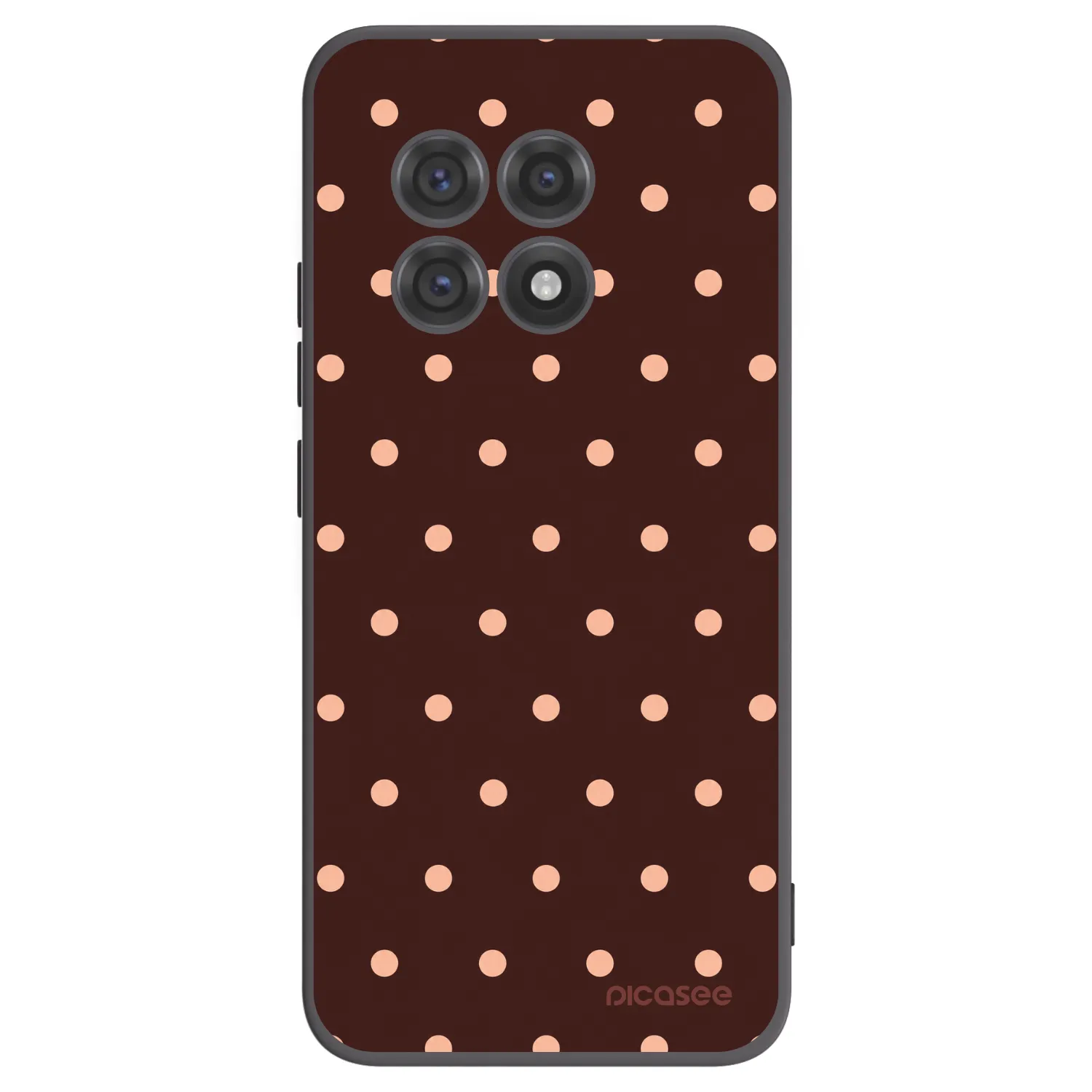 Picasee silikonski črni ovitek za OnePlus 13R 5G - Peach Dots & Chocolate