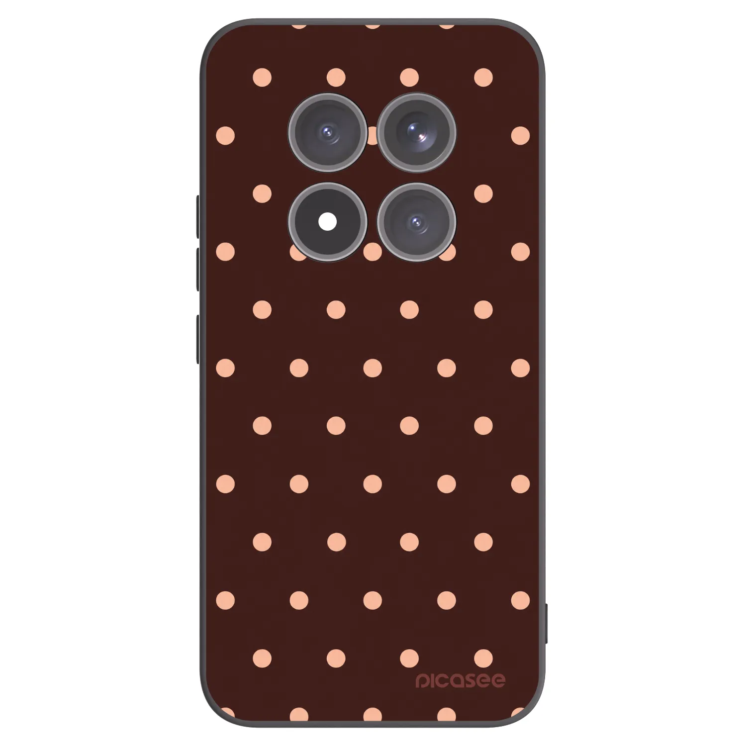 Picasee silikonski črni ovitek za Xiaomi Redmi Note 15 Pro+ - Peach Dots & Chocolate