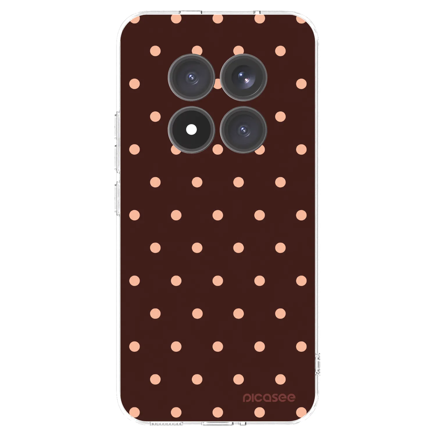 Picasee silikonski prozorni ovitek za Xiaomi Redmi Note 15 Pro+ - Peach Dots & Chocolate