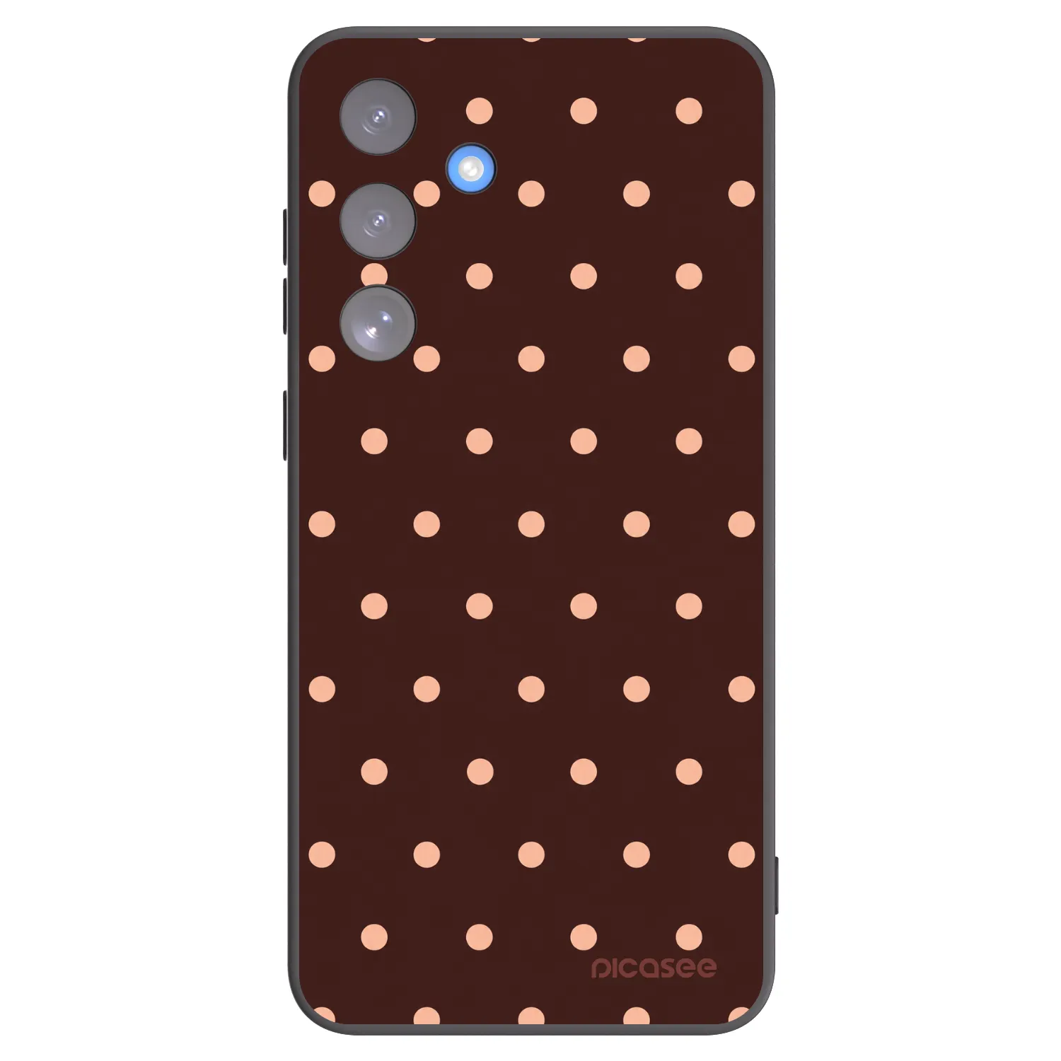 Picasee silikonski črni ovitek za Samsung Galaxy S25 FE 5G - Peach Dots & Chocolate
