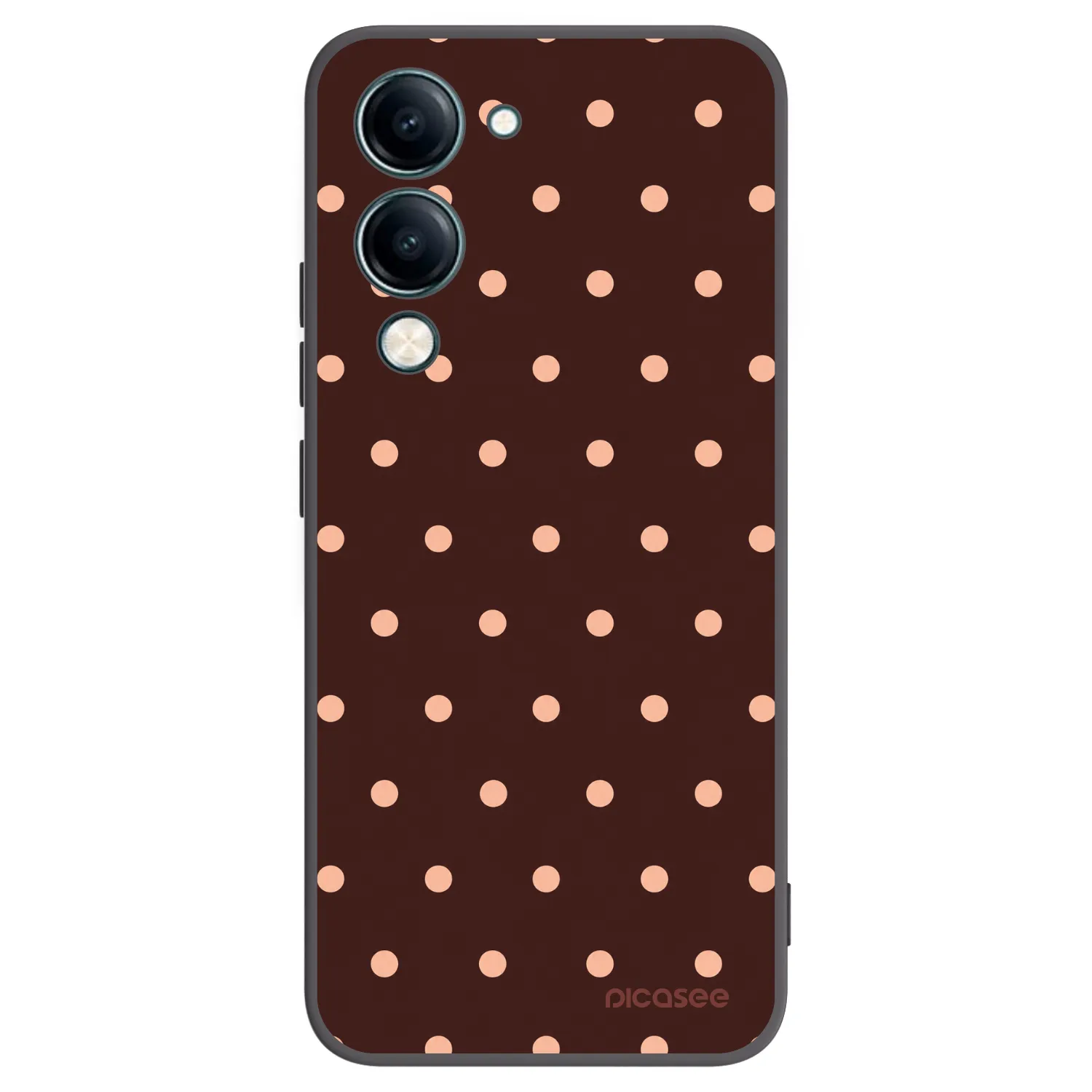 Picasee silikonski črni ovitek za Vivo Y29s 5G - Peach Dots & Chocolate