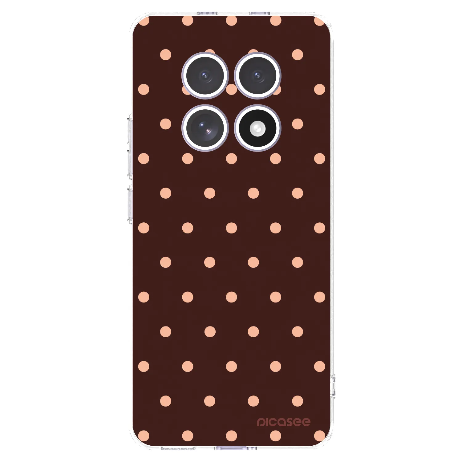 Picasee silikonski prozorni ovitek za Xiaomi Redmi Note 15 4G - Peach Dots & Chocolate