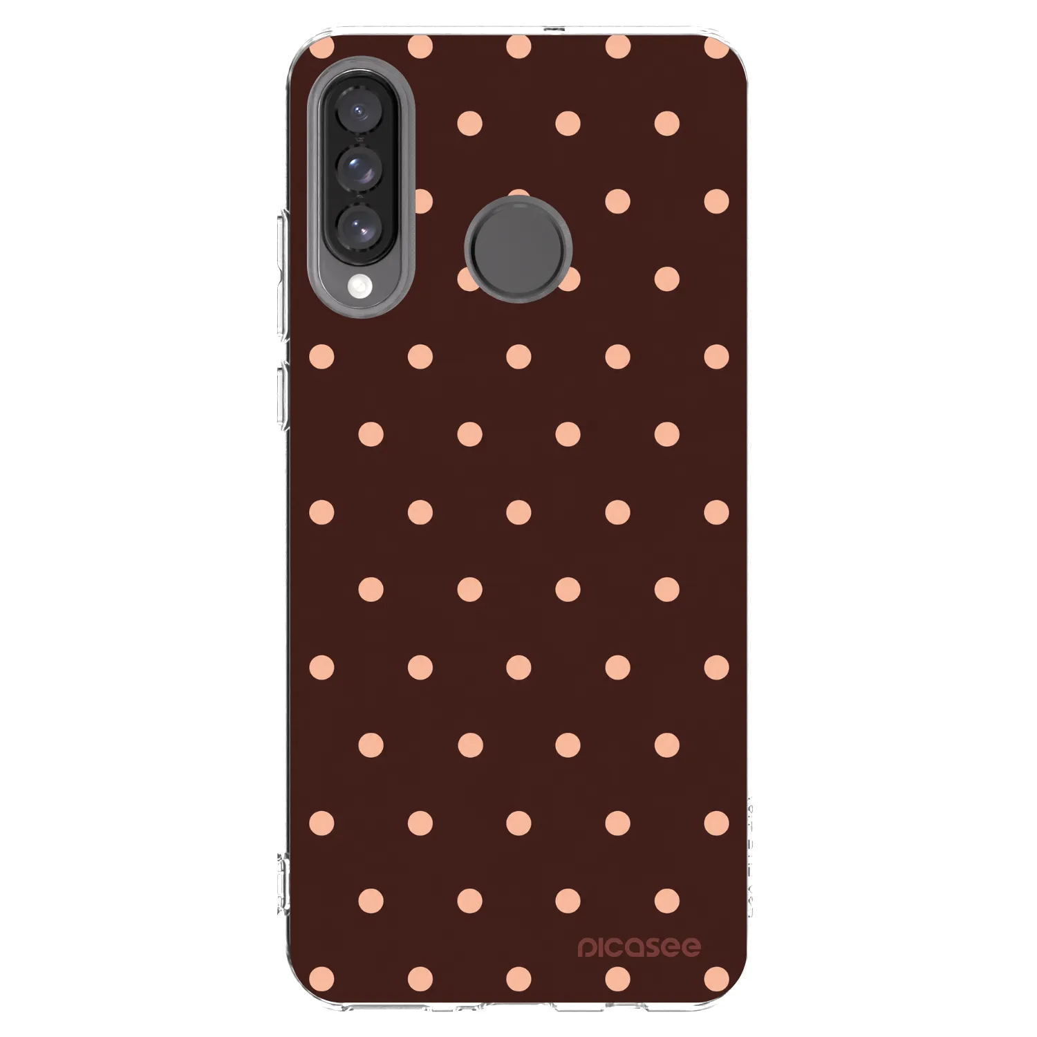Picasee silikonski prozorni ovitek za Huawei P30 Lite - Peach Dots & Chocolate
