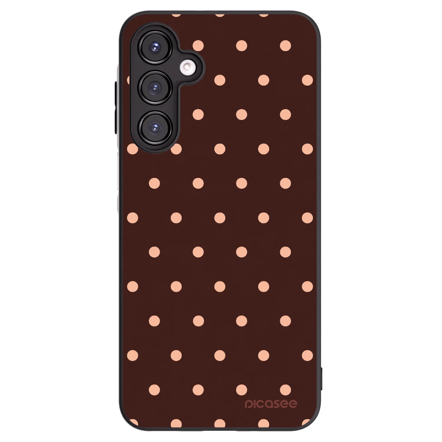 Picasee silikonski črni ovitek za Samsung Galaxy A16 4G - Peach Dots & Chocolate