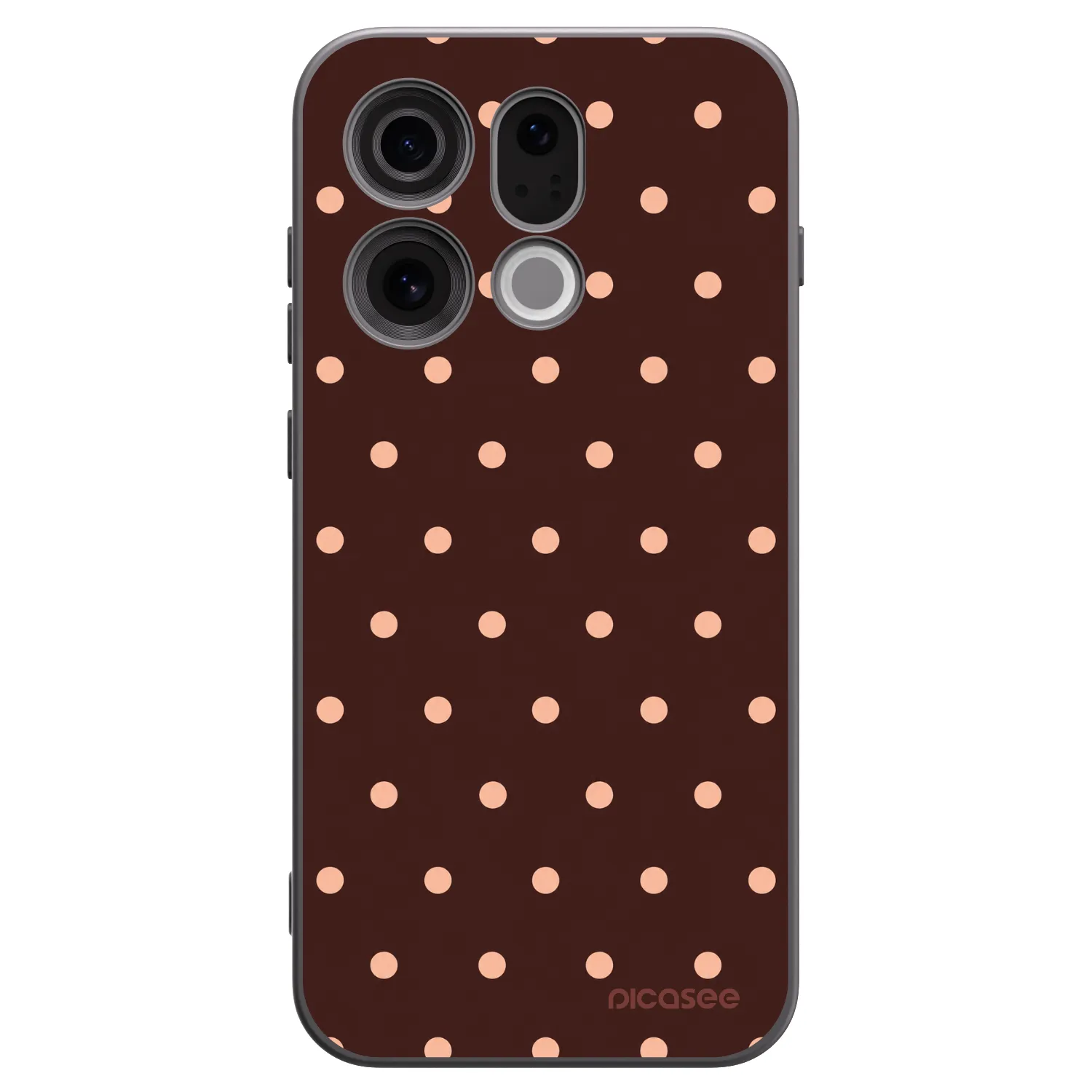 Picasee silikonski črni ovitek za OPPO Find X9 - Peach Dots & Chocolate