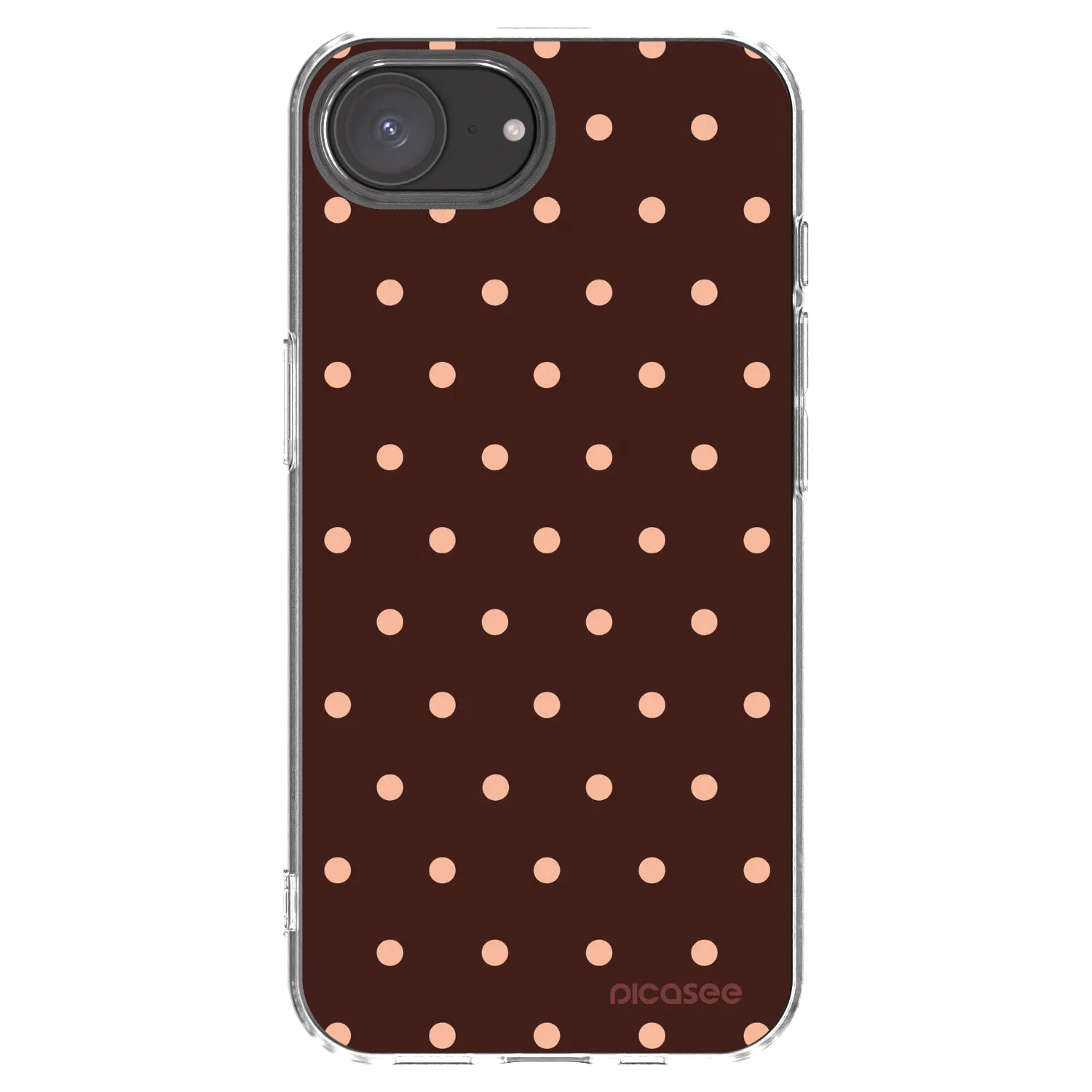 Picasee silikonski prozorni ovitek za Apple iPhone 17e - Peach Dots & Chocolate