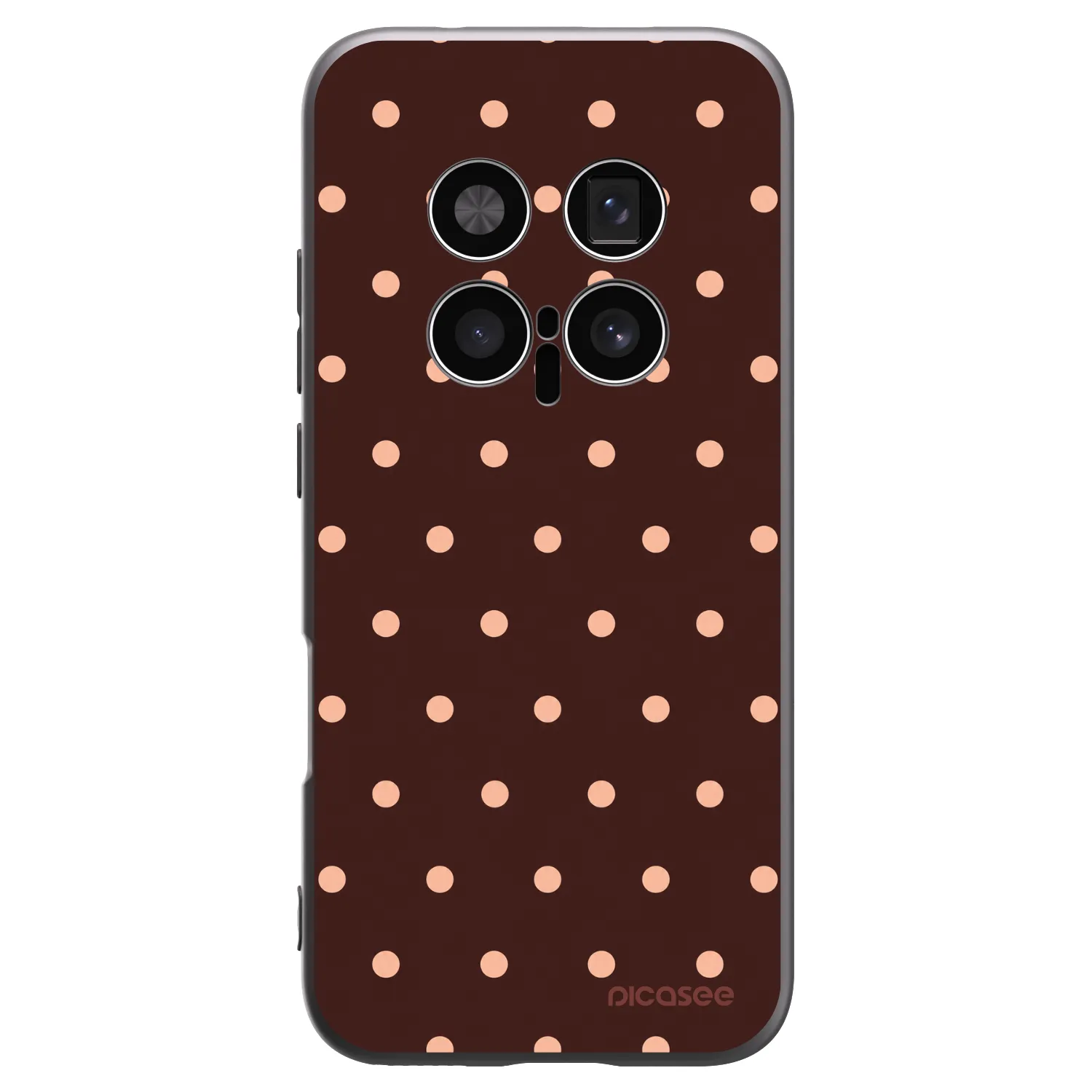 Picasee silikonski črni ovitek za Honor Magic8 Pro 5G - Peach Dots & Chocolate