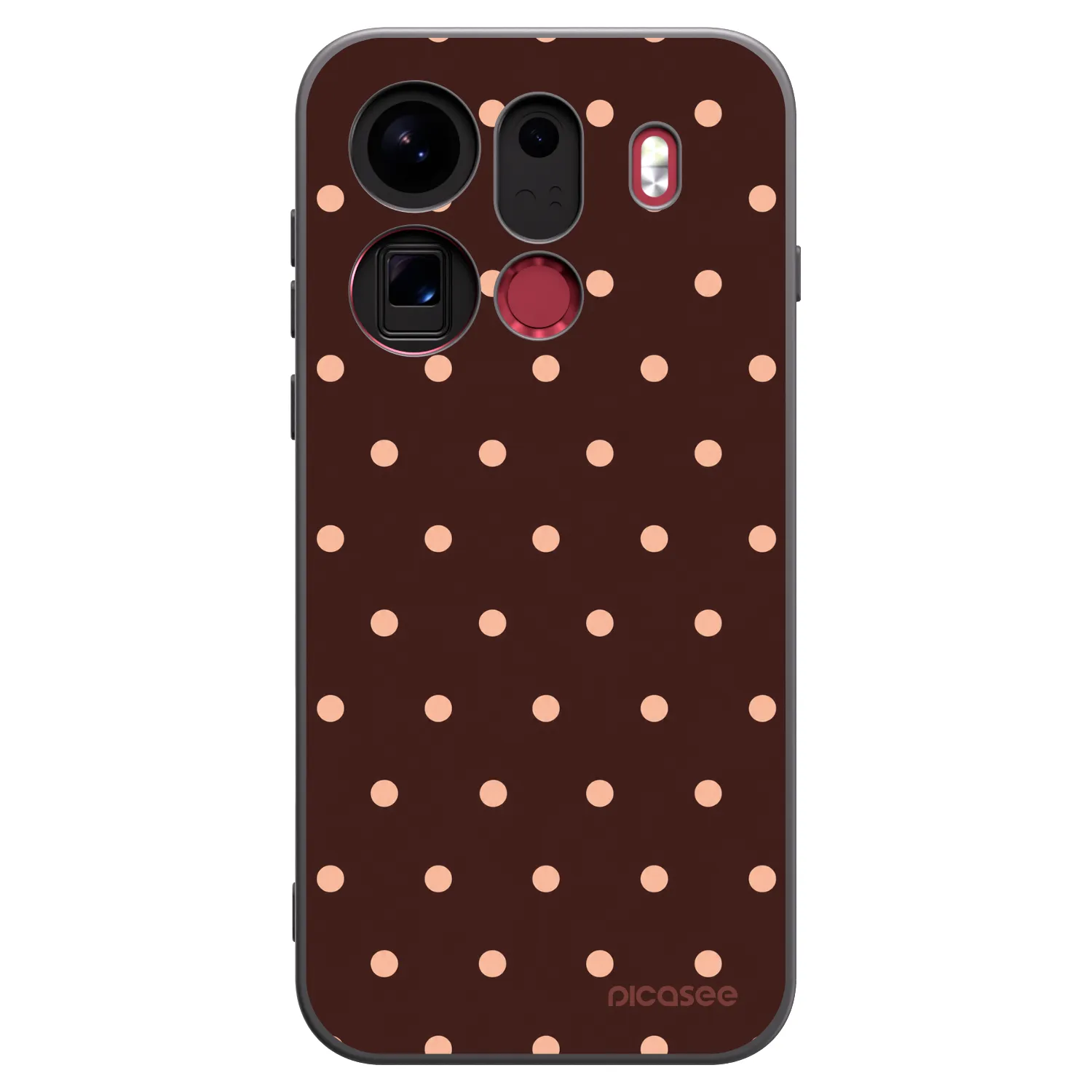Picasee silikonski črni ovitek za OPPO Find X9 Pro - Peach Dots & Chocolate