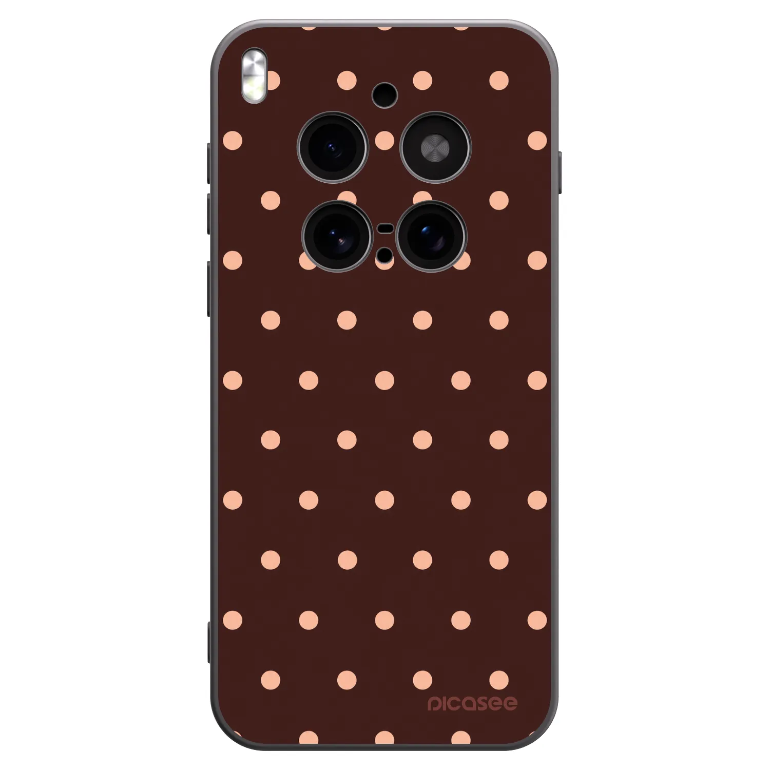 Picasee silikonski črni ovitek za Vivo X300 Pro - Peach Dots & Chocolate
