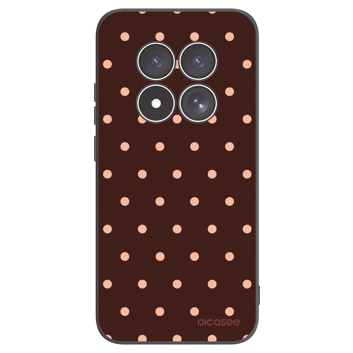 Picasee silikonski črni ovitek za Xiaomi Redmi Note 15 Pro 5G - Peach Dots & Chocolate