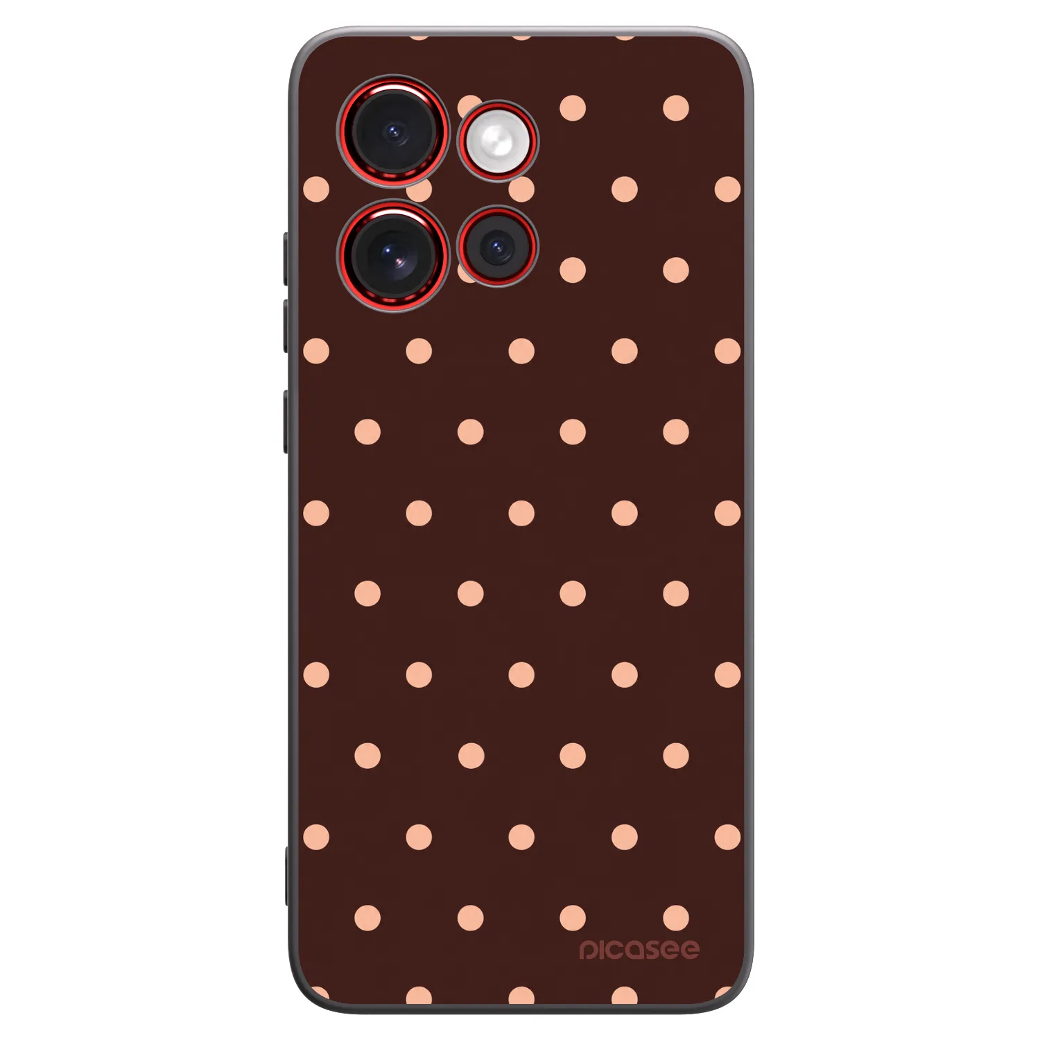 Picasee silikonski črni ovitek za Motorola Edge 60 Neo 5G - Peach Dots & Chocolate