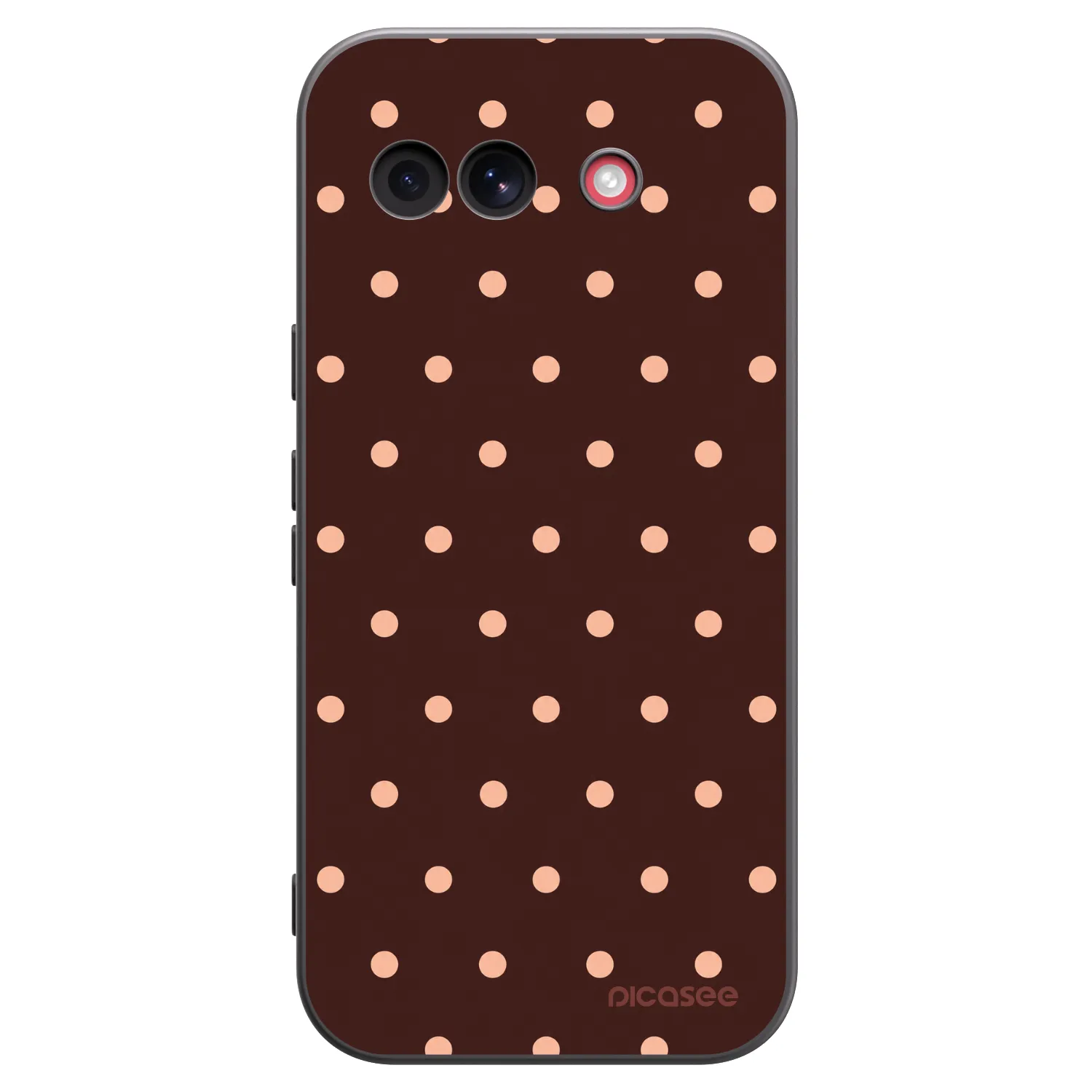 Picasee silikonski črni ovitek za Google Pixel 10a - Peach Dots & Chocolate