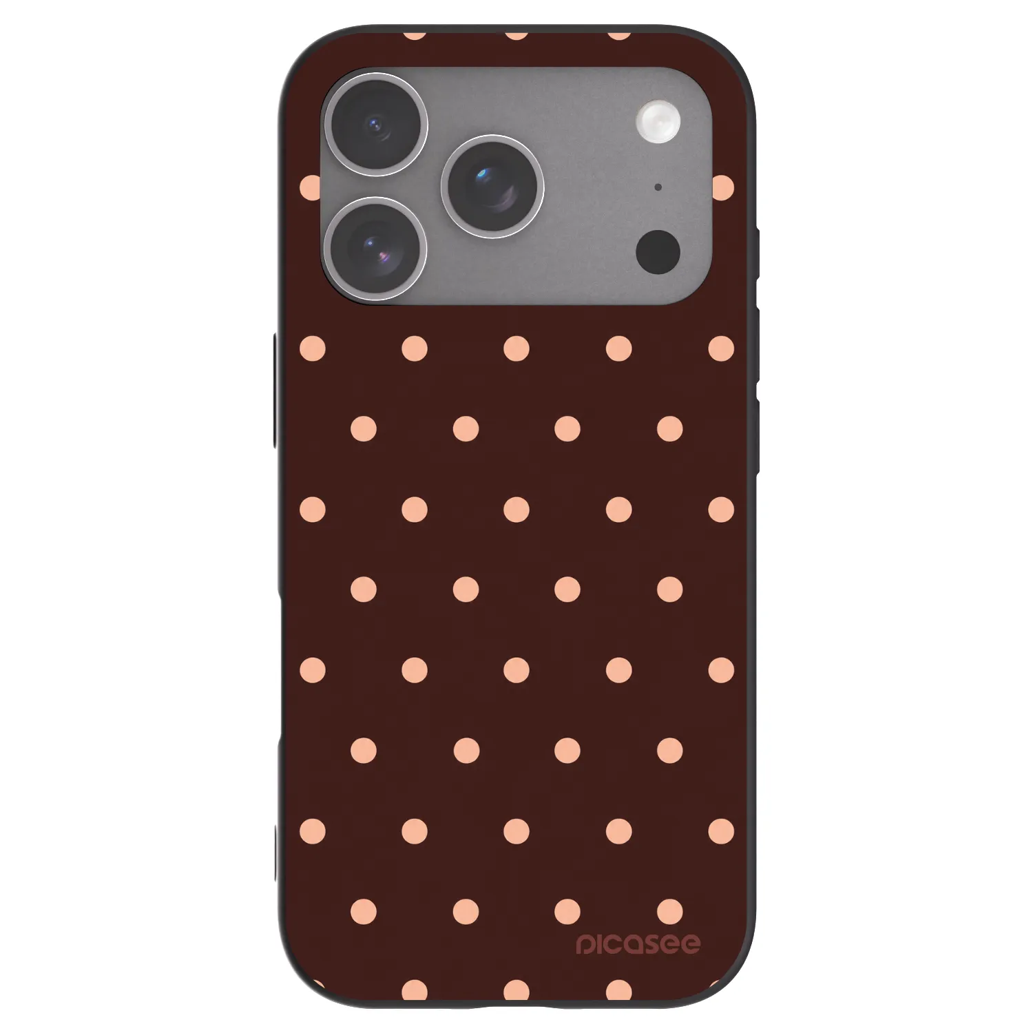 Picasee silikonski črni ovitek za Apple iPhone 18 Pro - Peach Dots & Chocolate