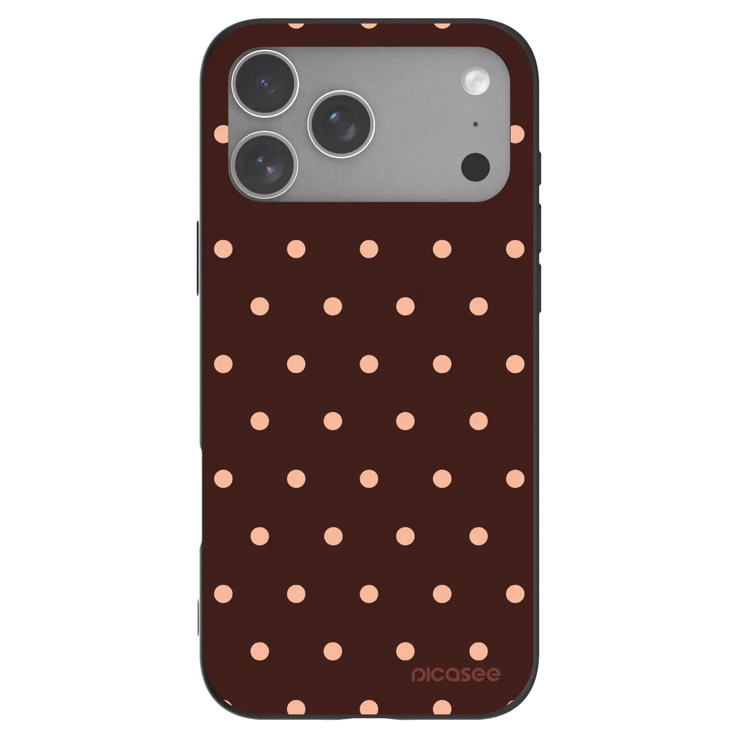 Picasee silikonski črni ovitek za Apple iPhone 18 Pro Max - Peach Dots & Chocolate
