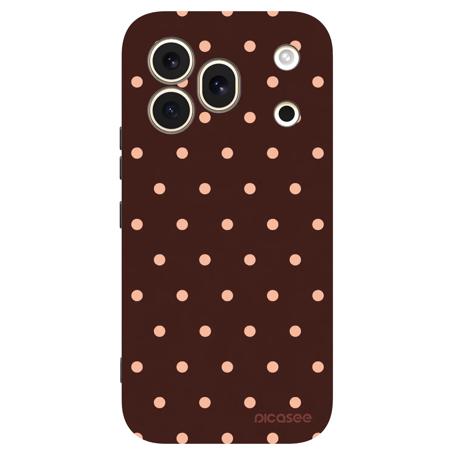Picasee silikonski črni ovitek za Honor 600 Pro - Peach Dots & Chocolate