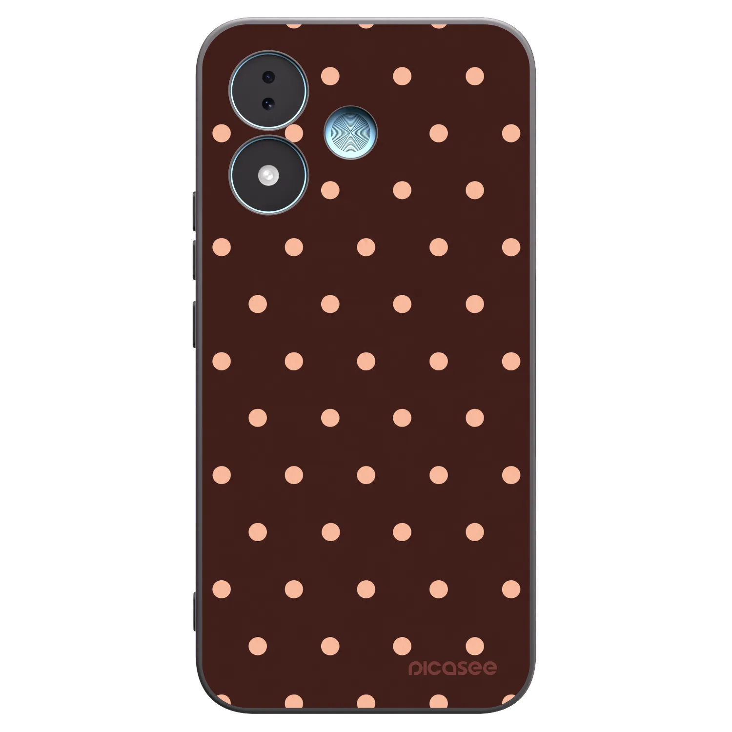 Picasee silikonski črni ovitek za Xiaomi Redmi Note 17 5G - Peach Dots & Chocolate