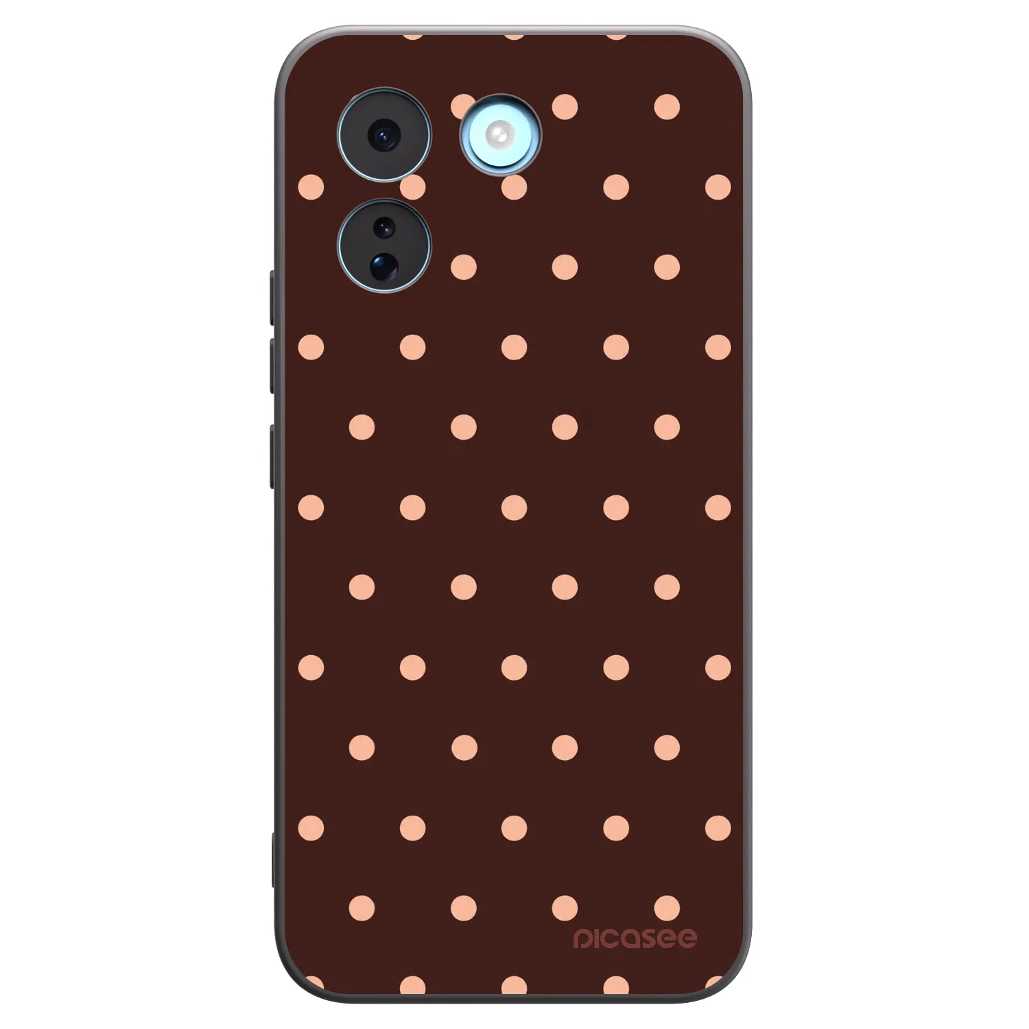 Picasee silikonski črni ovitek za Xiaomi Redmi Note 17 Pro MAX 5G - Peach Dots & Chocolate
