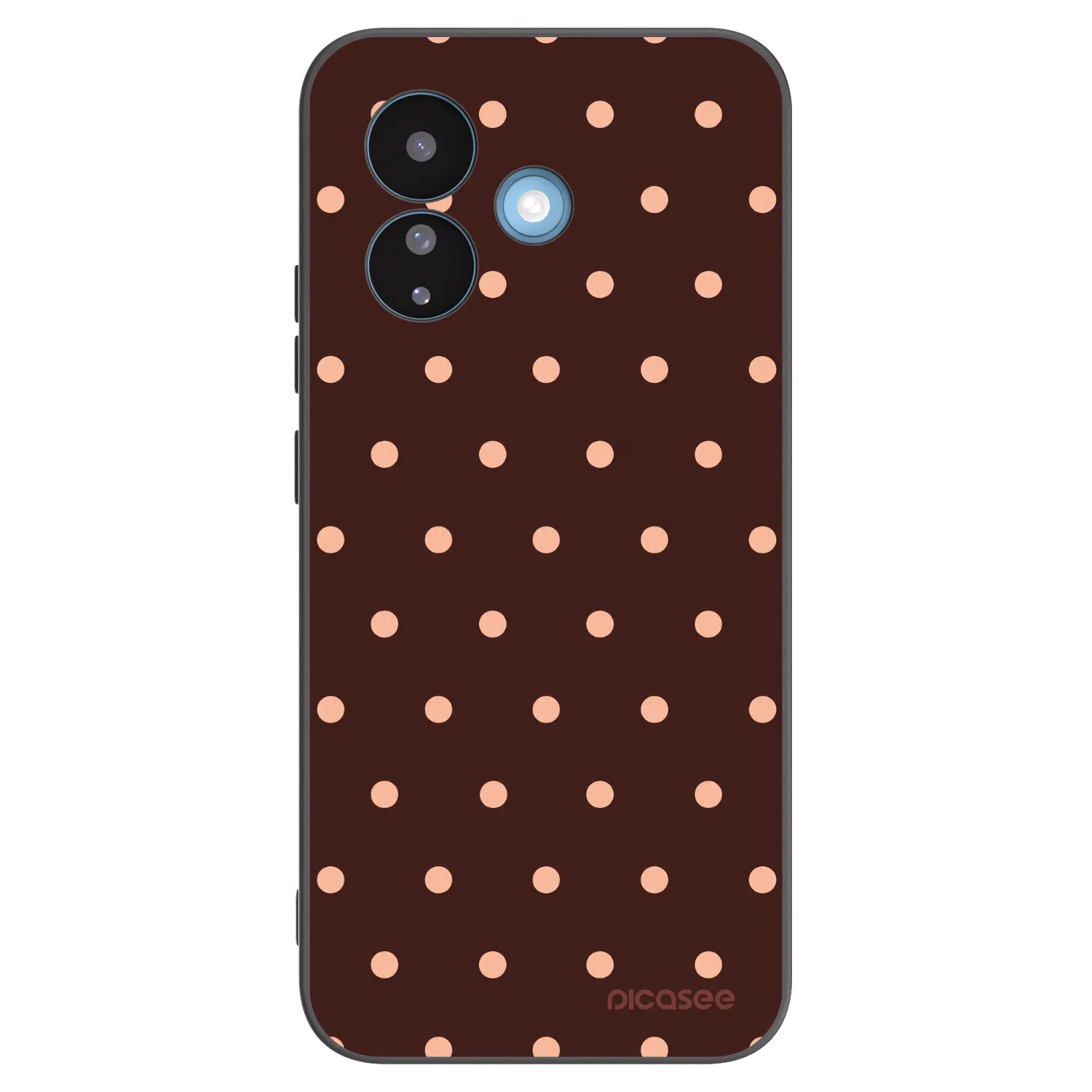 Picasee silikonski črni ovitek za Xiaomi Redmi Note 17 Pro 5G - Peach Dots & Chocolate