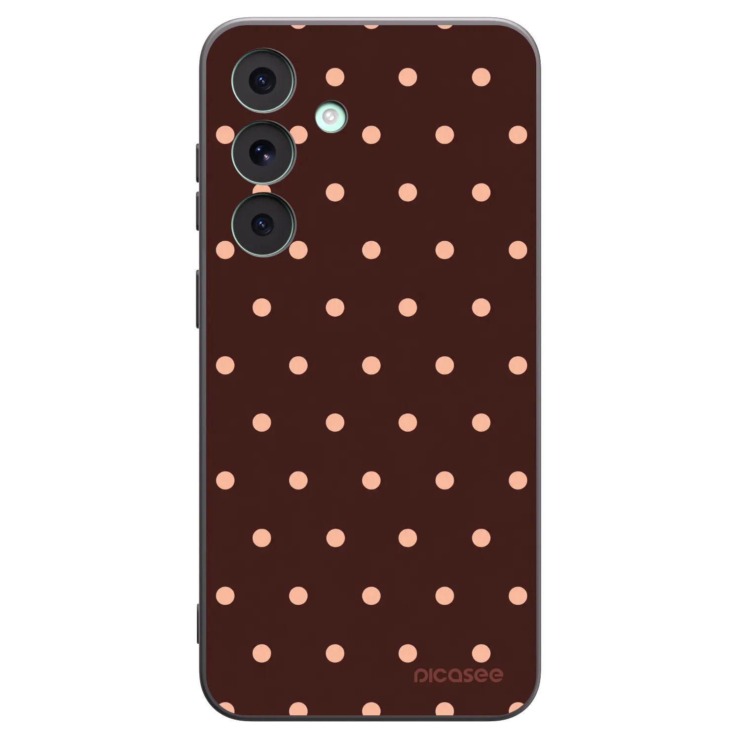 Picasee silikonski črni ovitek za Samsung Galaxy S26 FE - Peach Dots & Chocolate