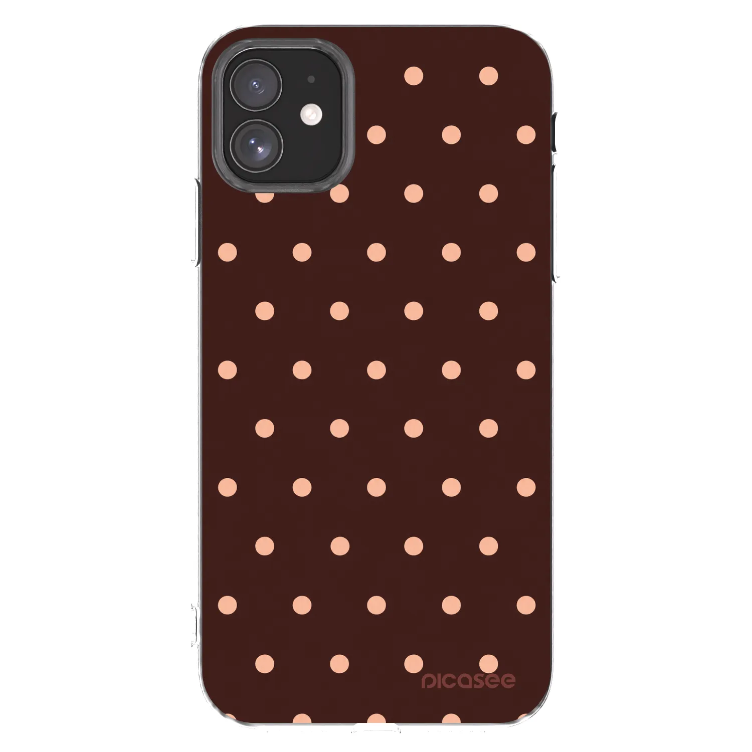 Picasee silikonski prozorni ovitek za Apple iPhone 11 - Peach Dots & Chocolate